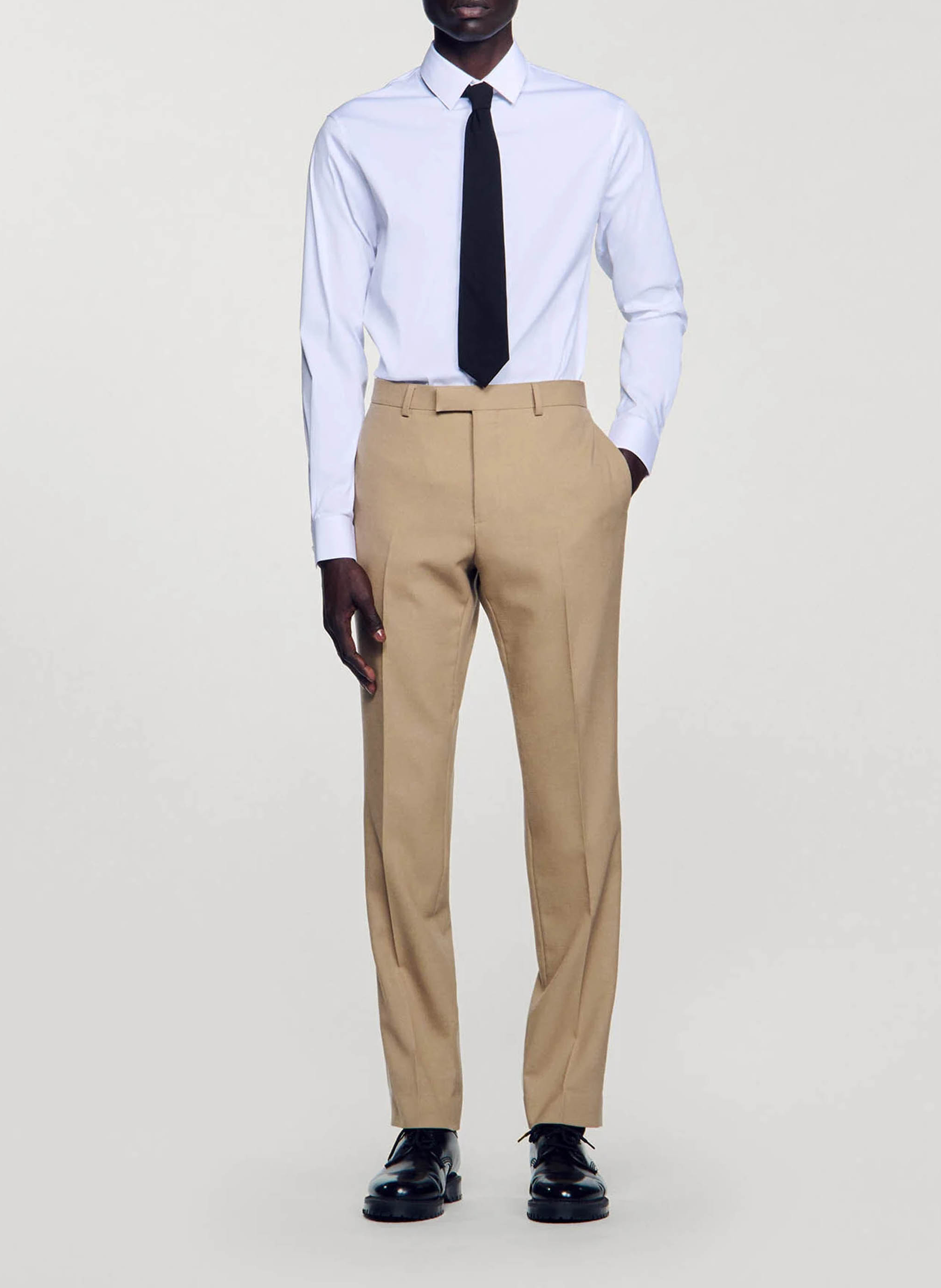Wollen kostuumbroek SANDRO Beige