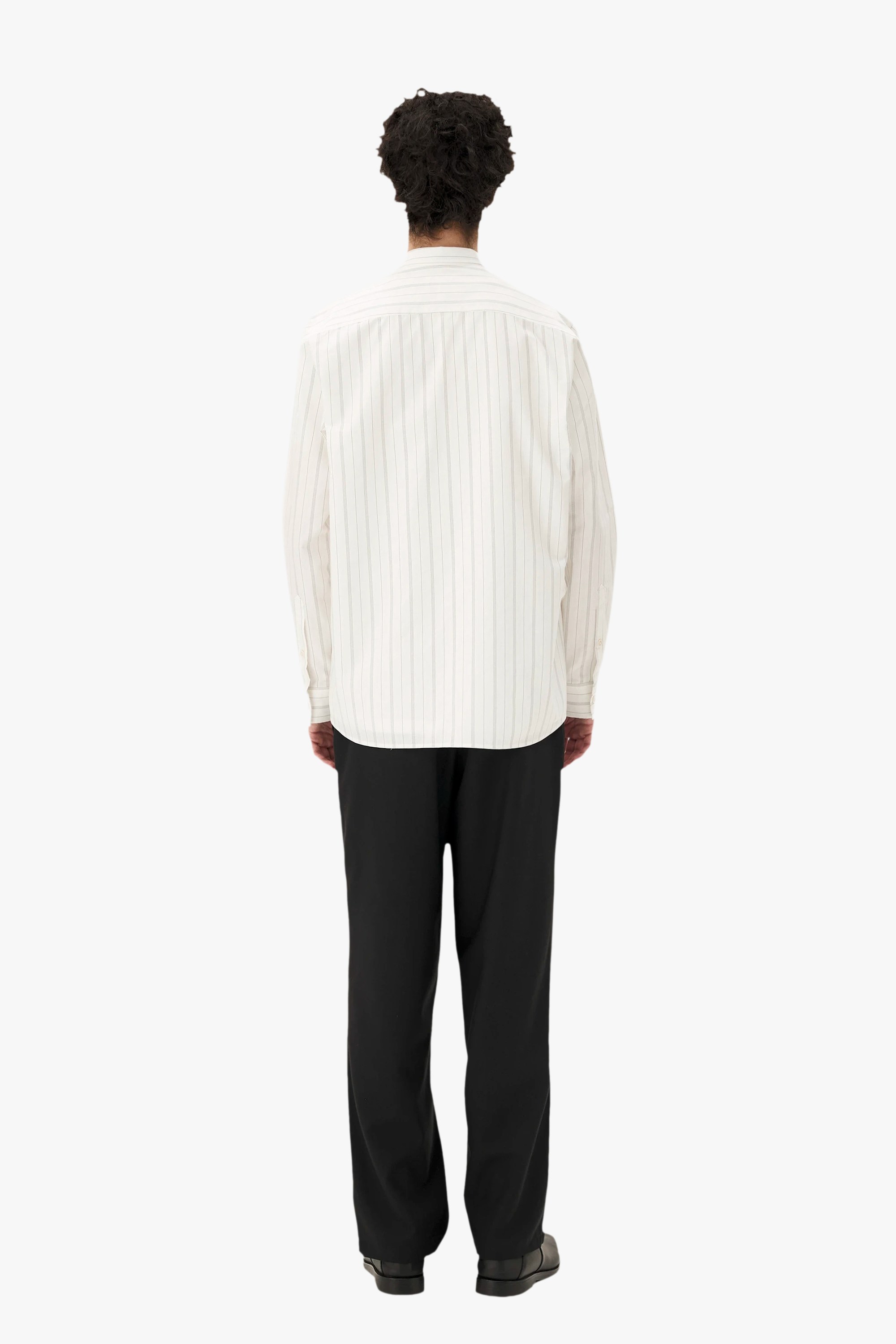 Striped Curtis Shirt | White Noyoco Men