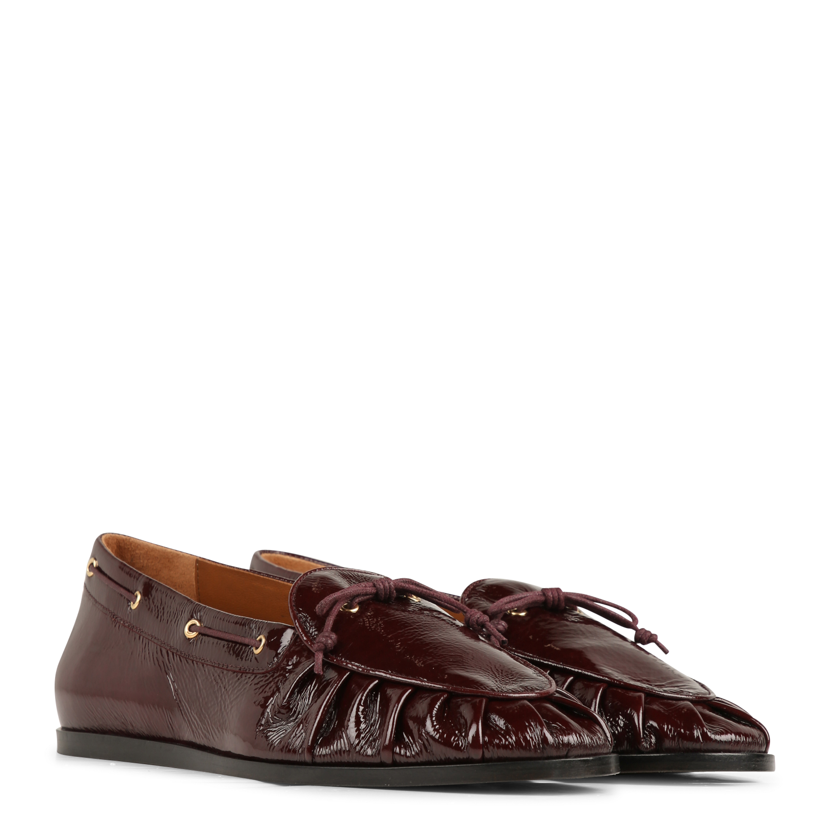 Mocassins unis en cuir souple SOCQUE PARIS Prune