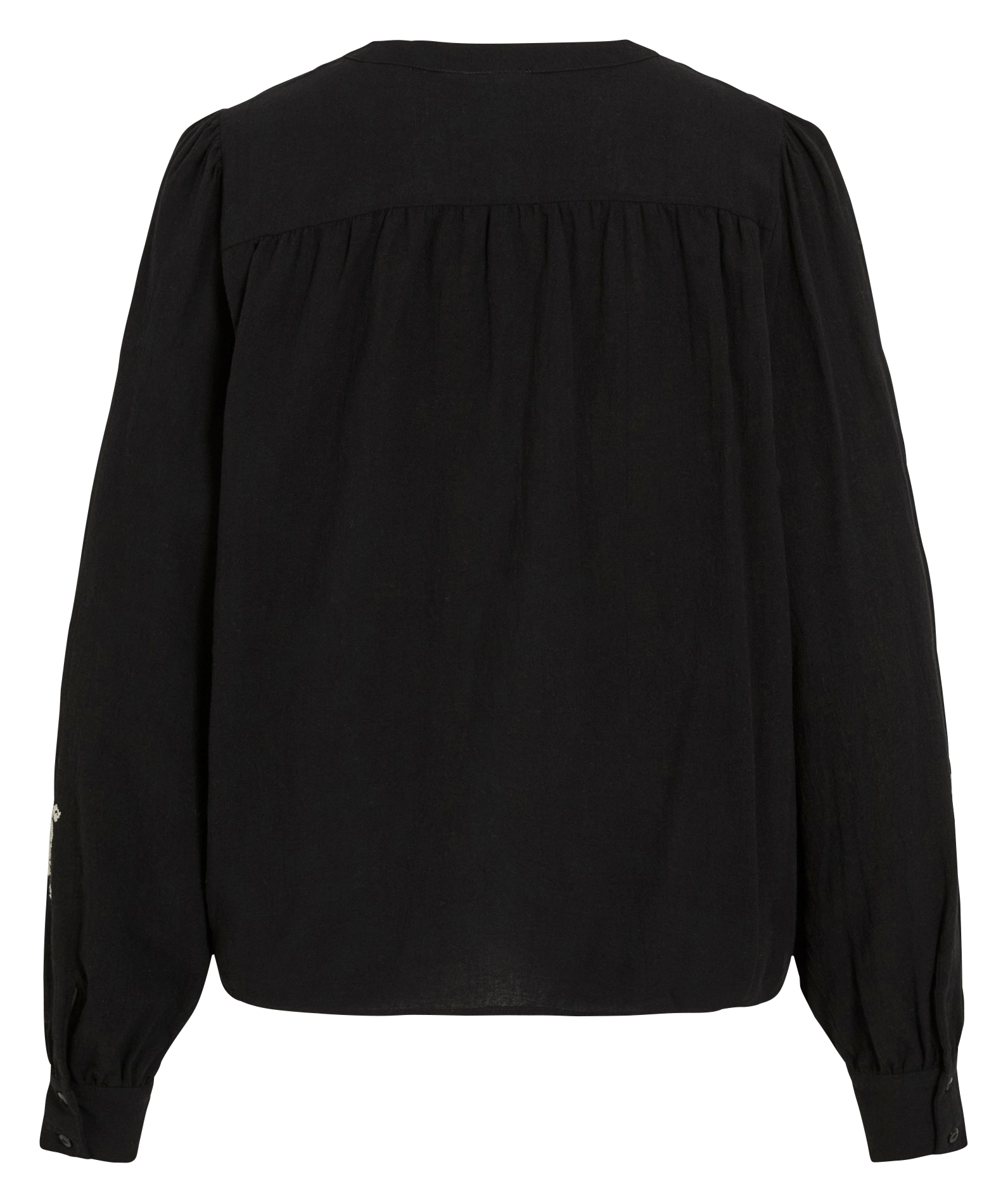 Chemise col rond en coton VILA Noir