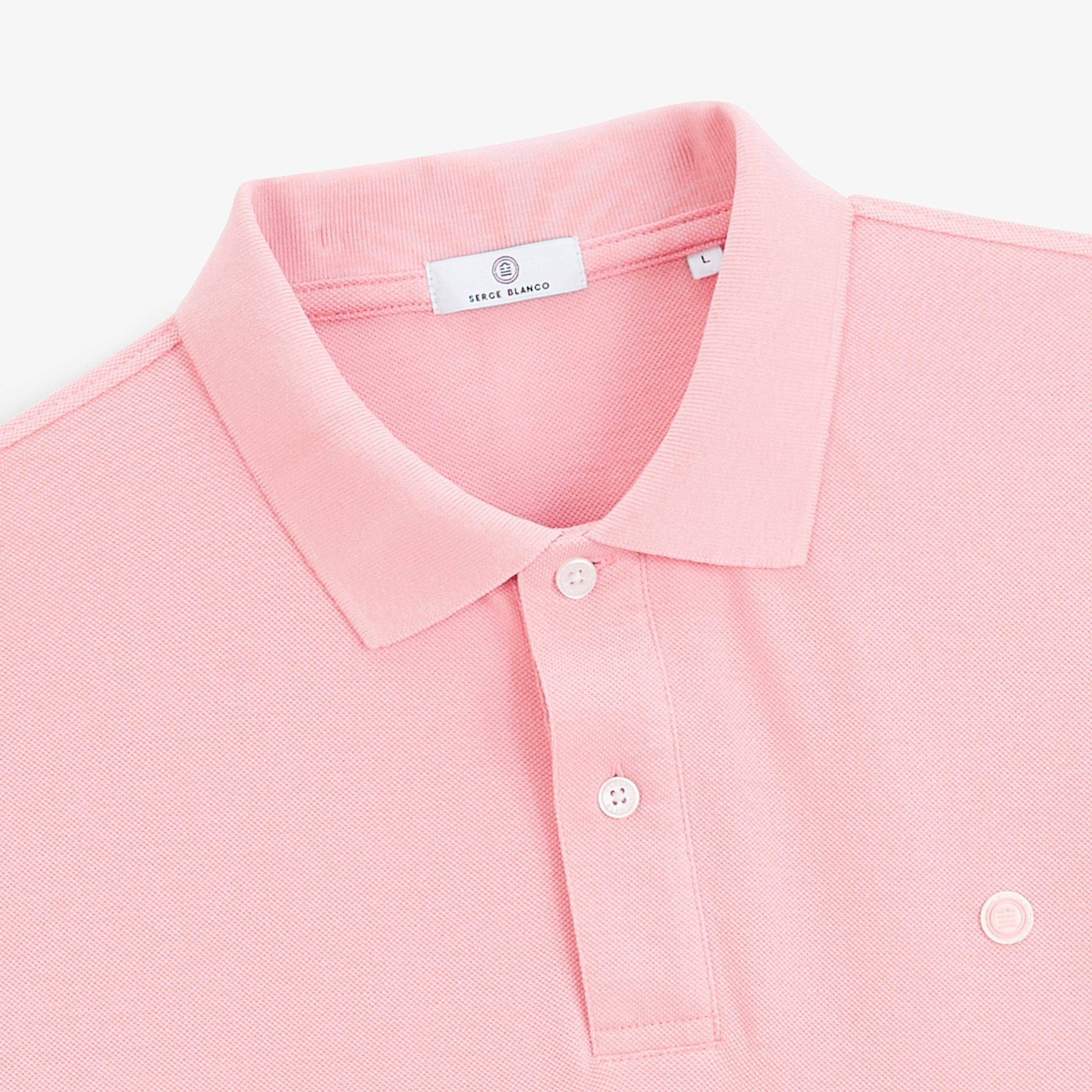 Short-sleeved cotton piqué polo SERGE BLANCO Pink