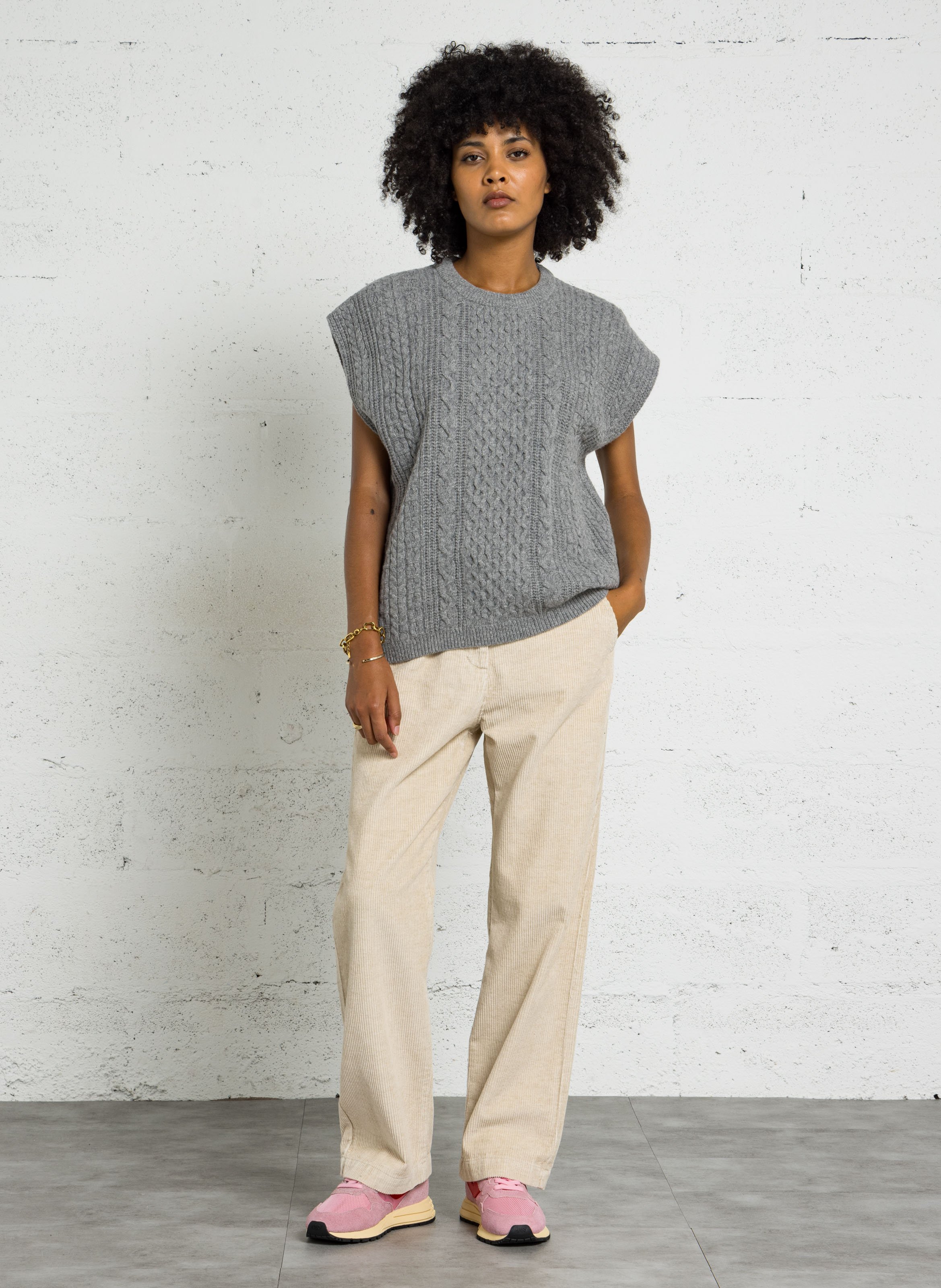 Maglione ampio scollo tondo in misto lana ARMOR LUX Grigio