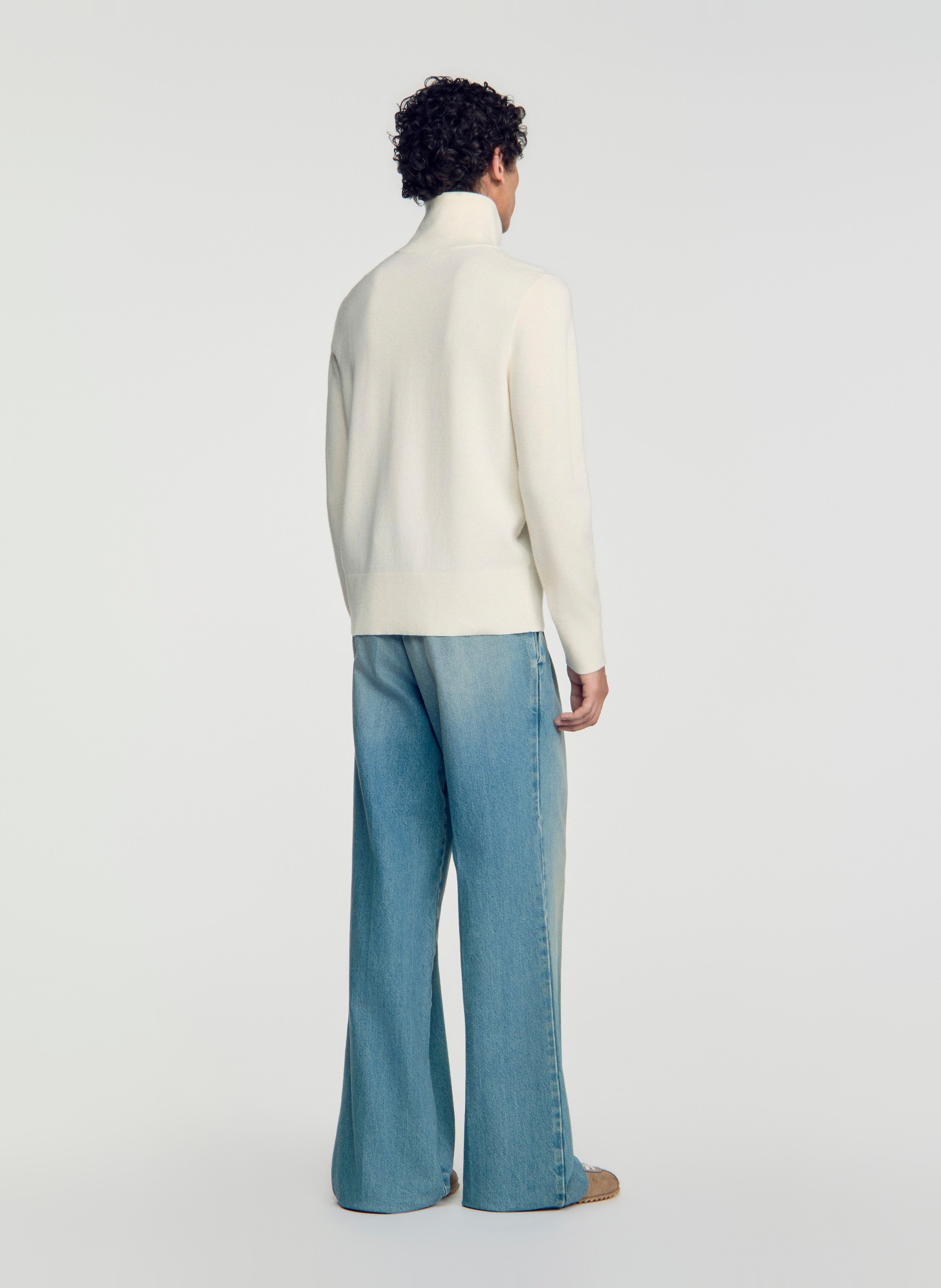 Wollen vest met rits SANDRO Beige