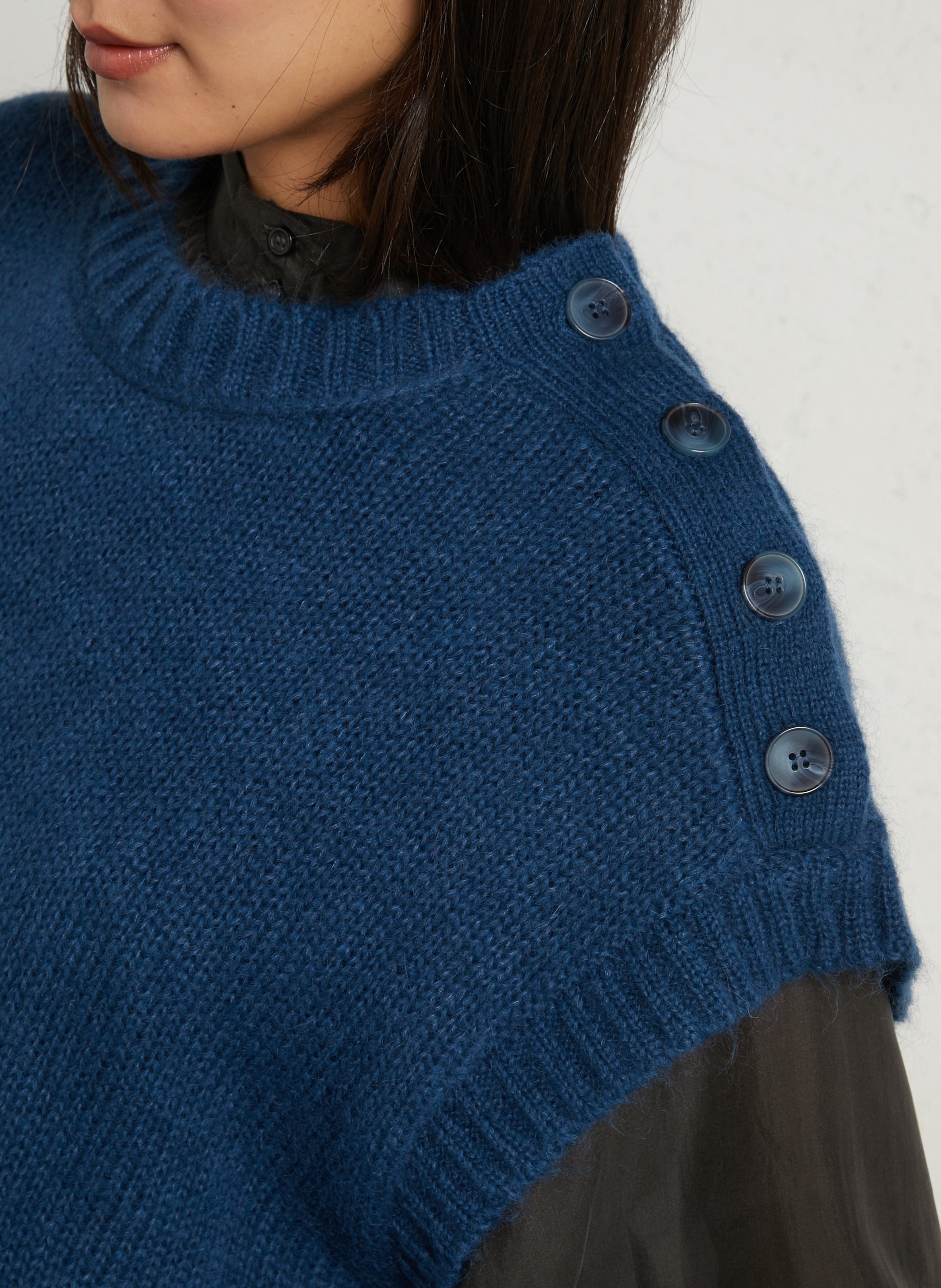 Rundhalspullover aus Wollmix BELLA JONES Blau