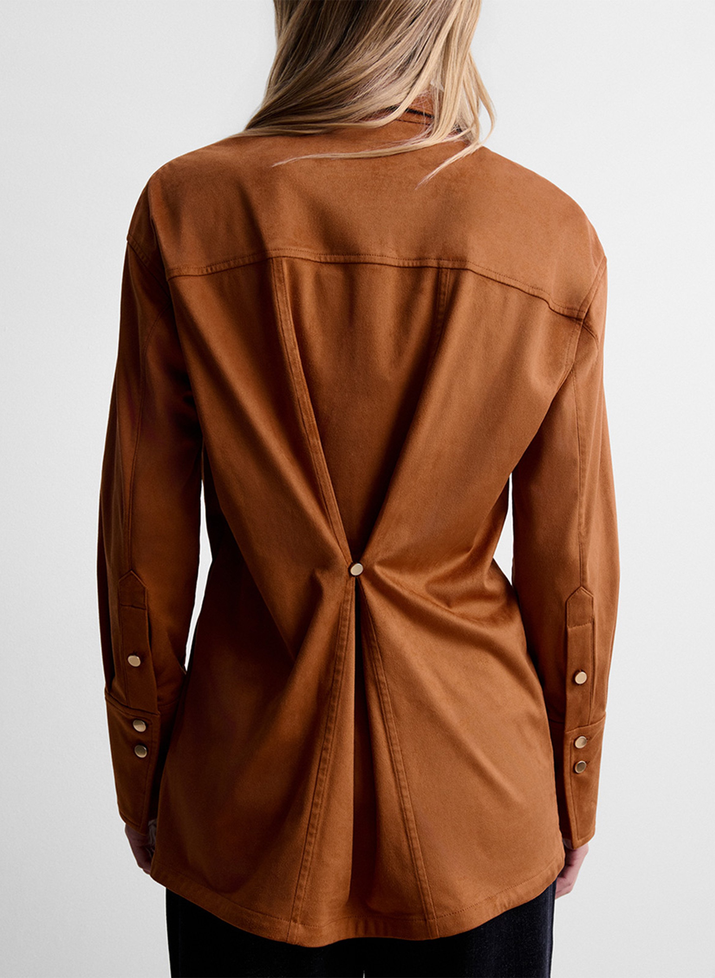Fitted button-down shirt in a solid color SIMORRA Orange