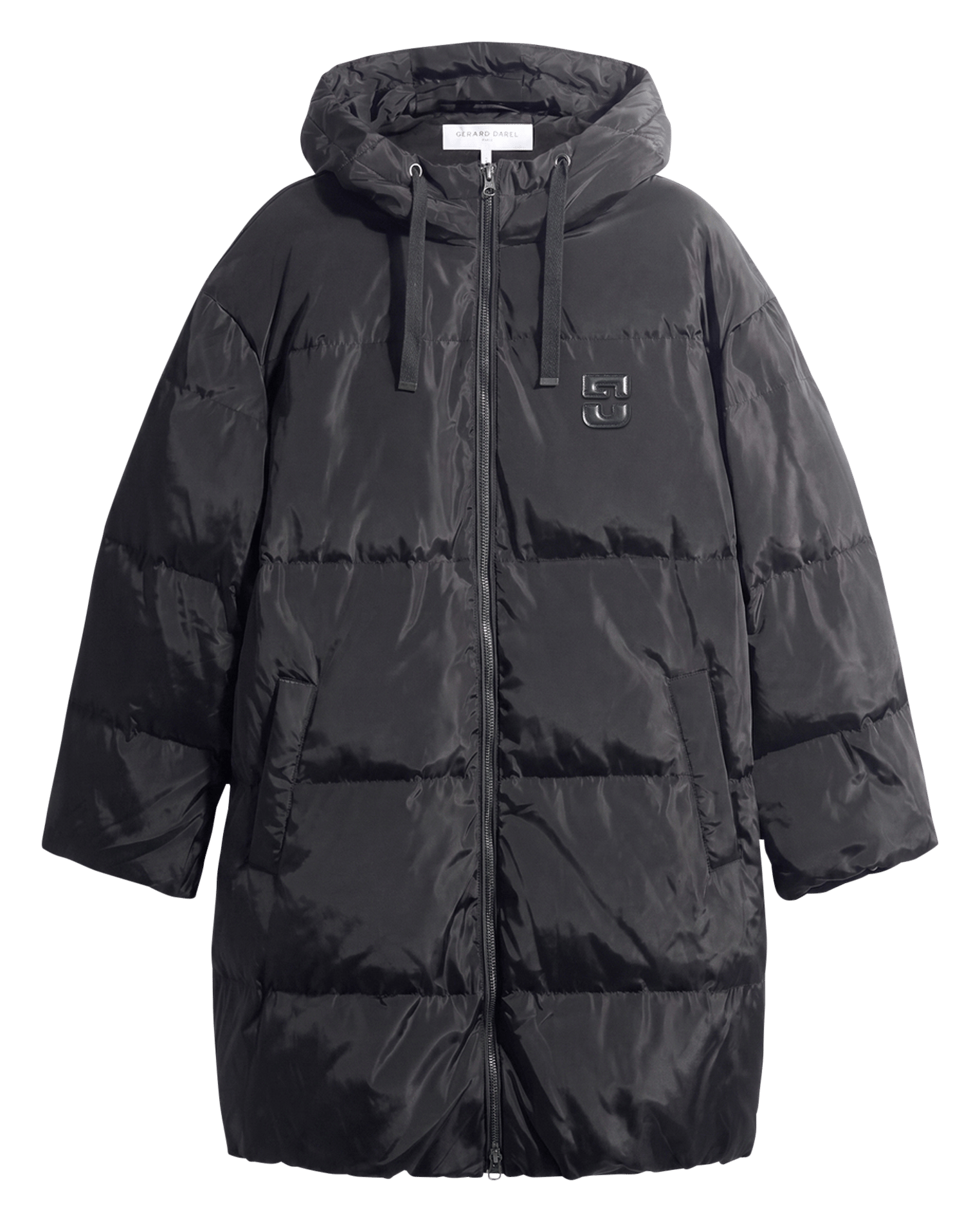 Quilted coat with hooded collar GERARD DAREL Black