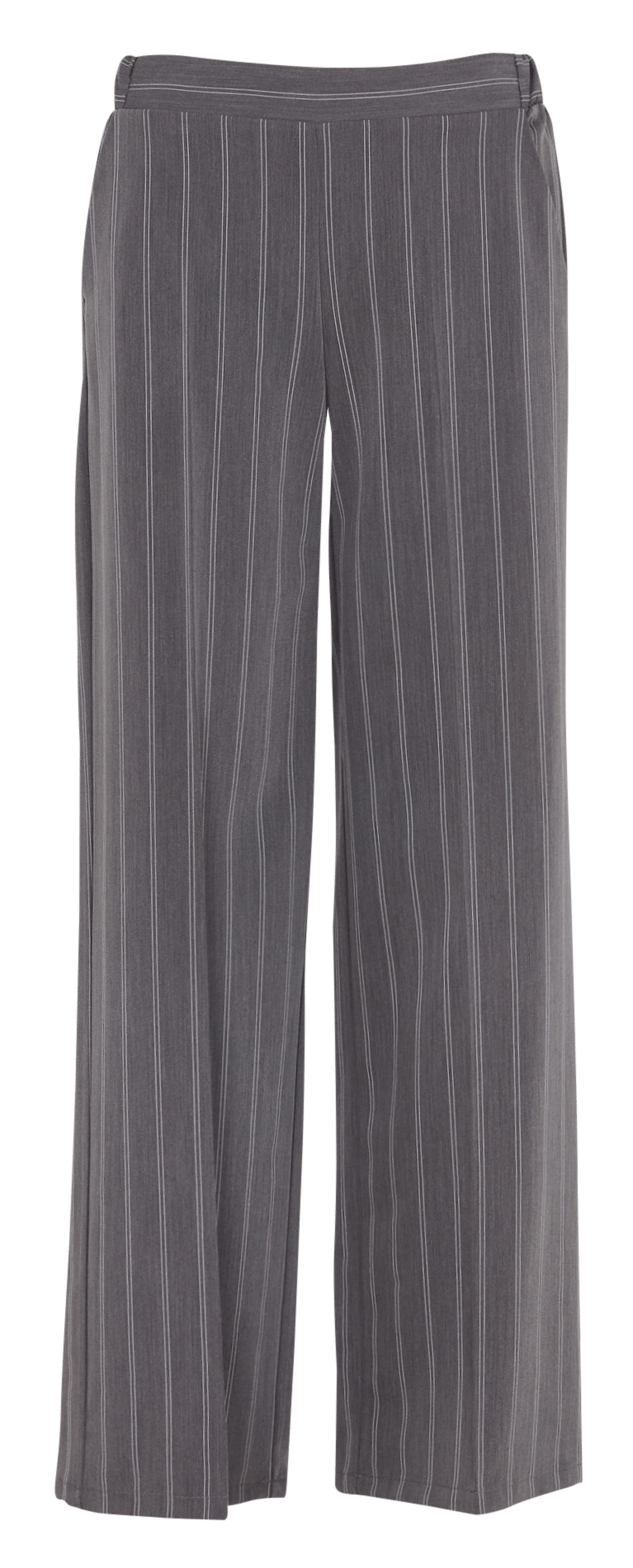 Rechte, gestreepte broek met hoge taille IMPERIAL Grijs