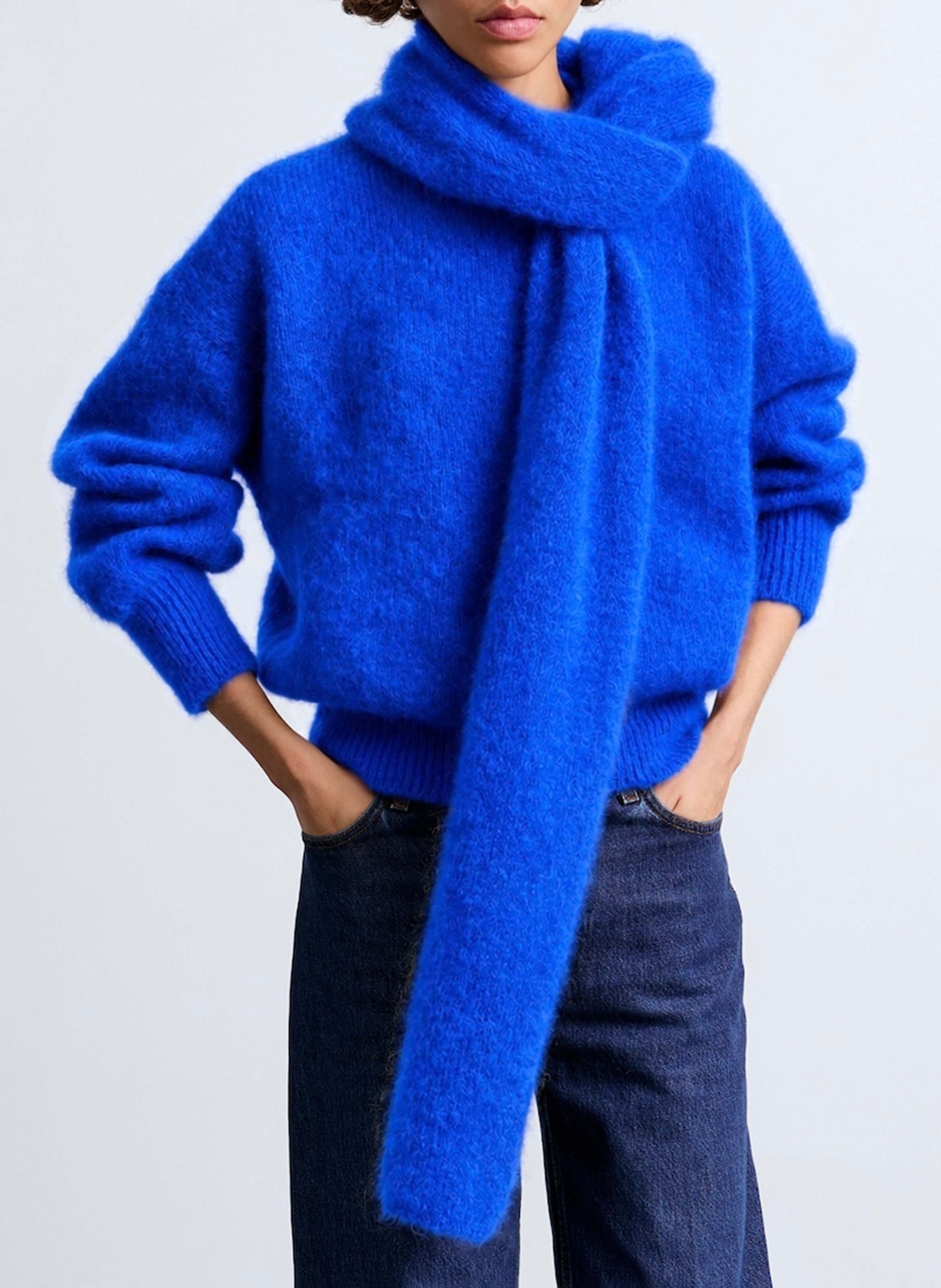Schal aus Mohair SURPRISE Blau