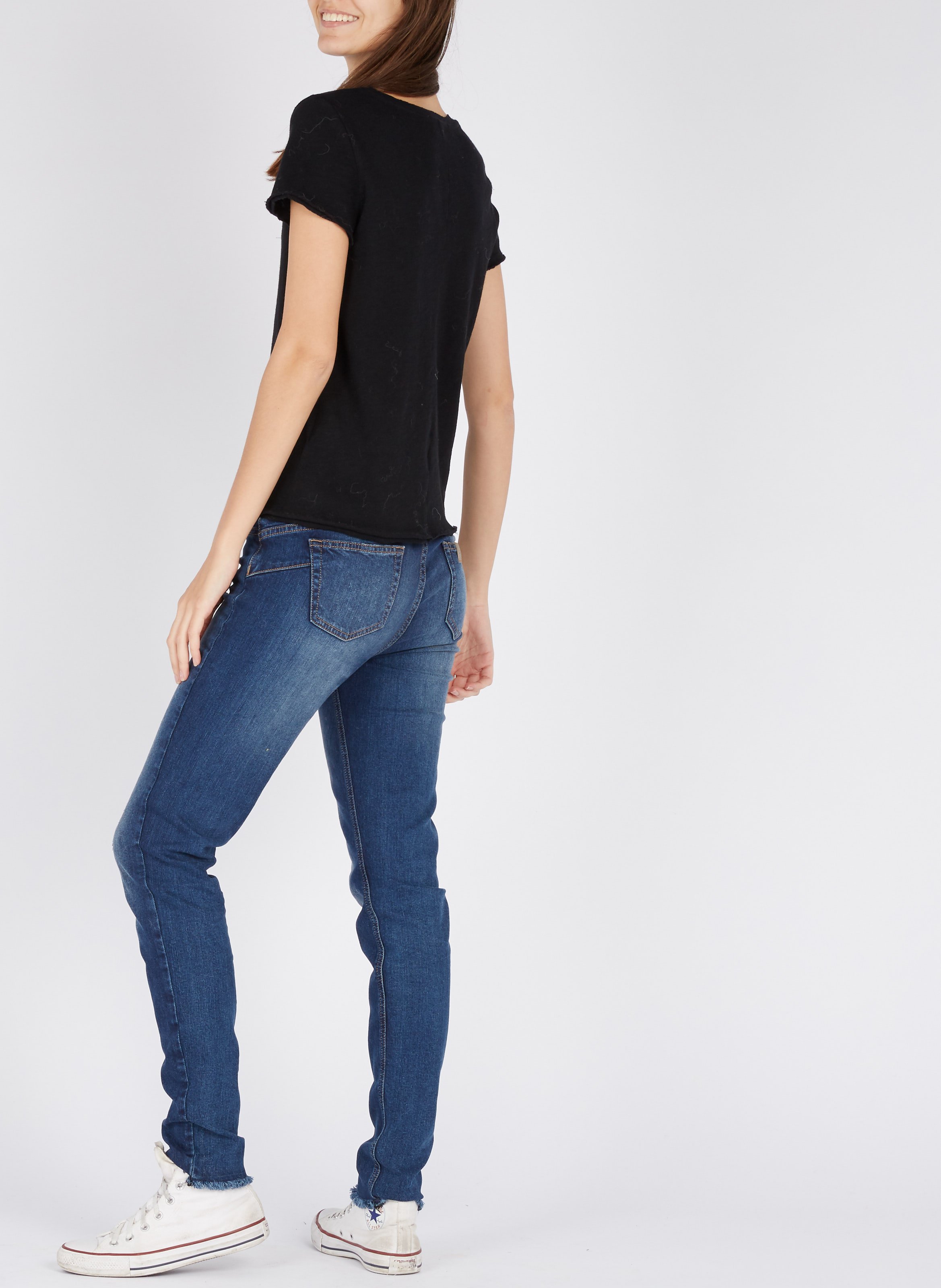 V-neck cotton T-shirt AMERICAN VINTAGE Black