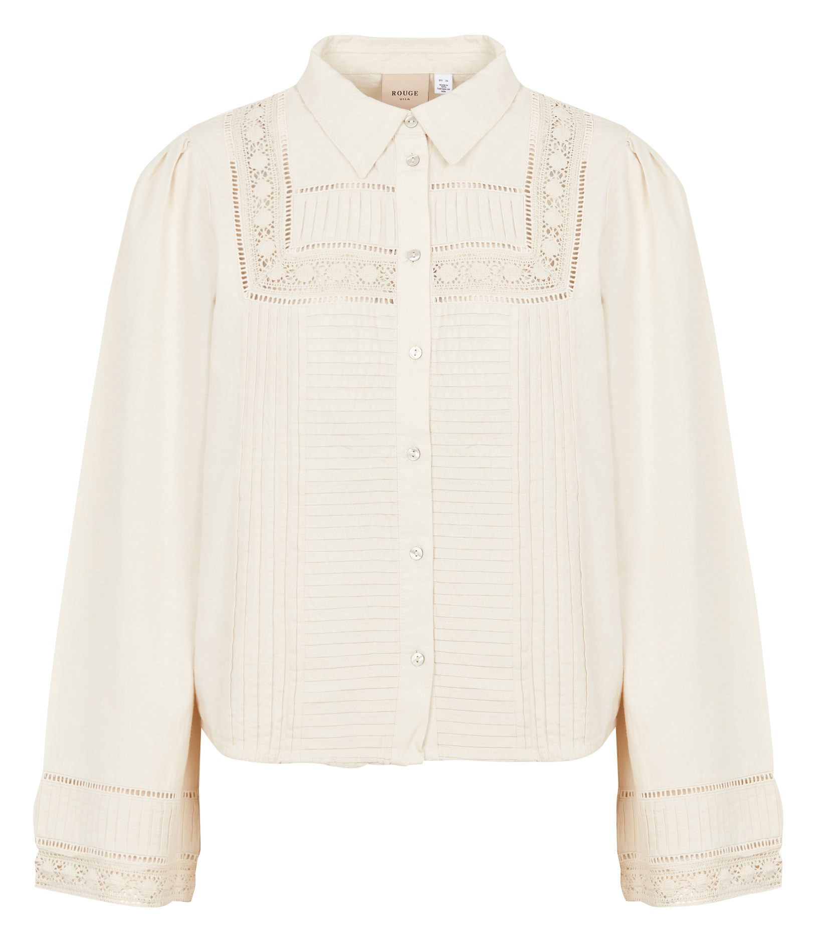 Loose-fit shirt with classic collar VILA Beige