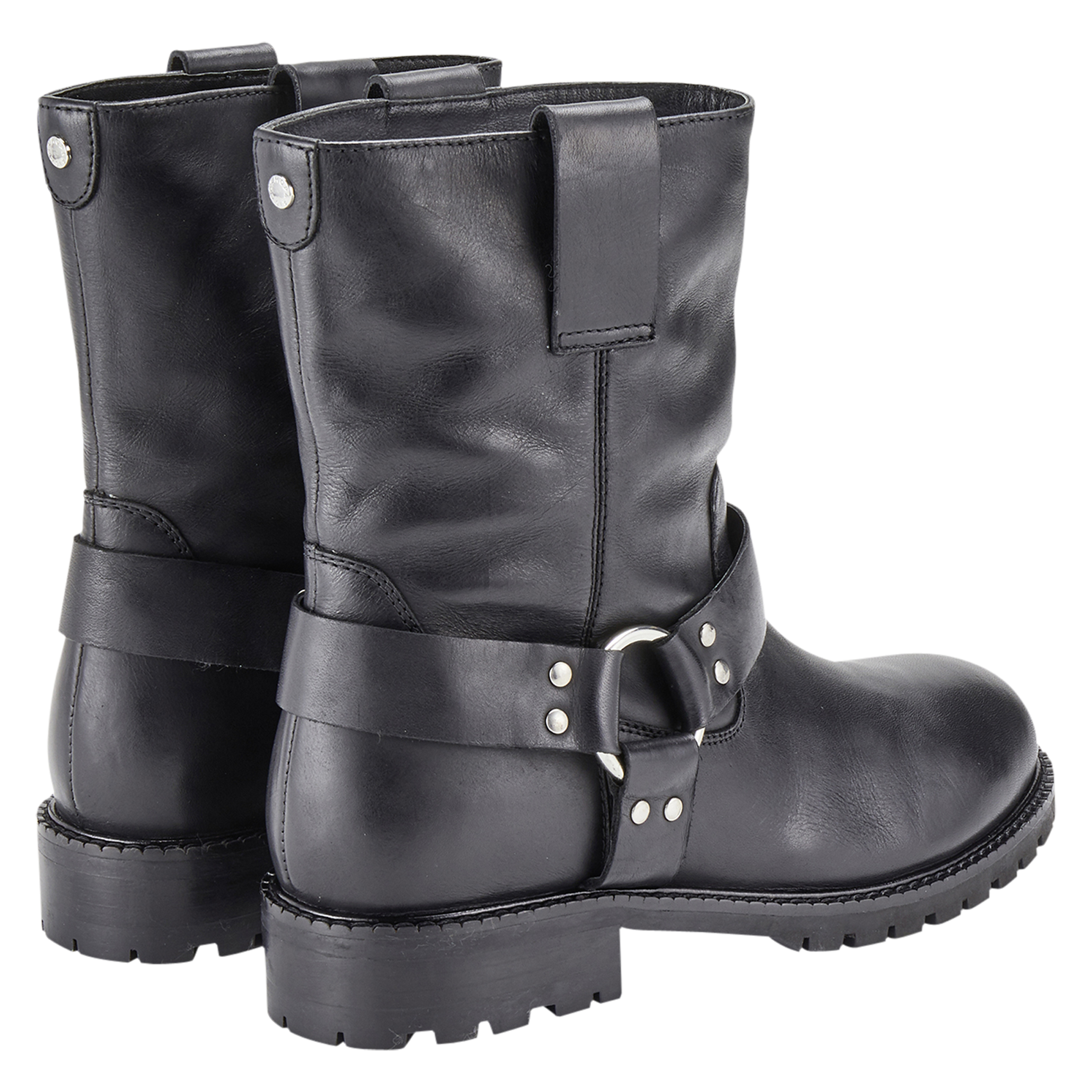 Bottines plates à brides en cuir COSMOPARIS Noir