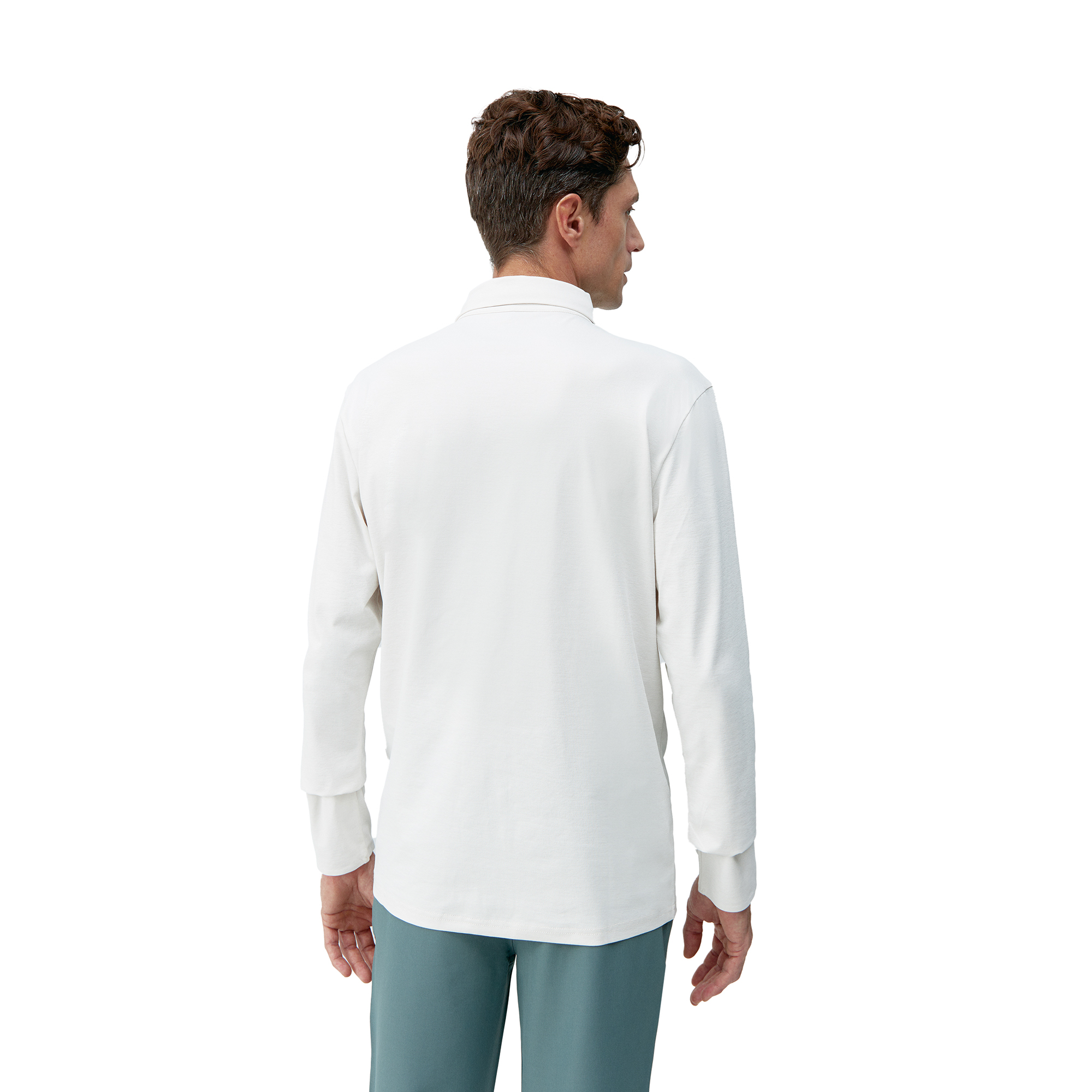 Long-sleeved maroon polo with buttons BORN LIVING YOGA White