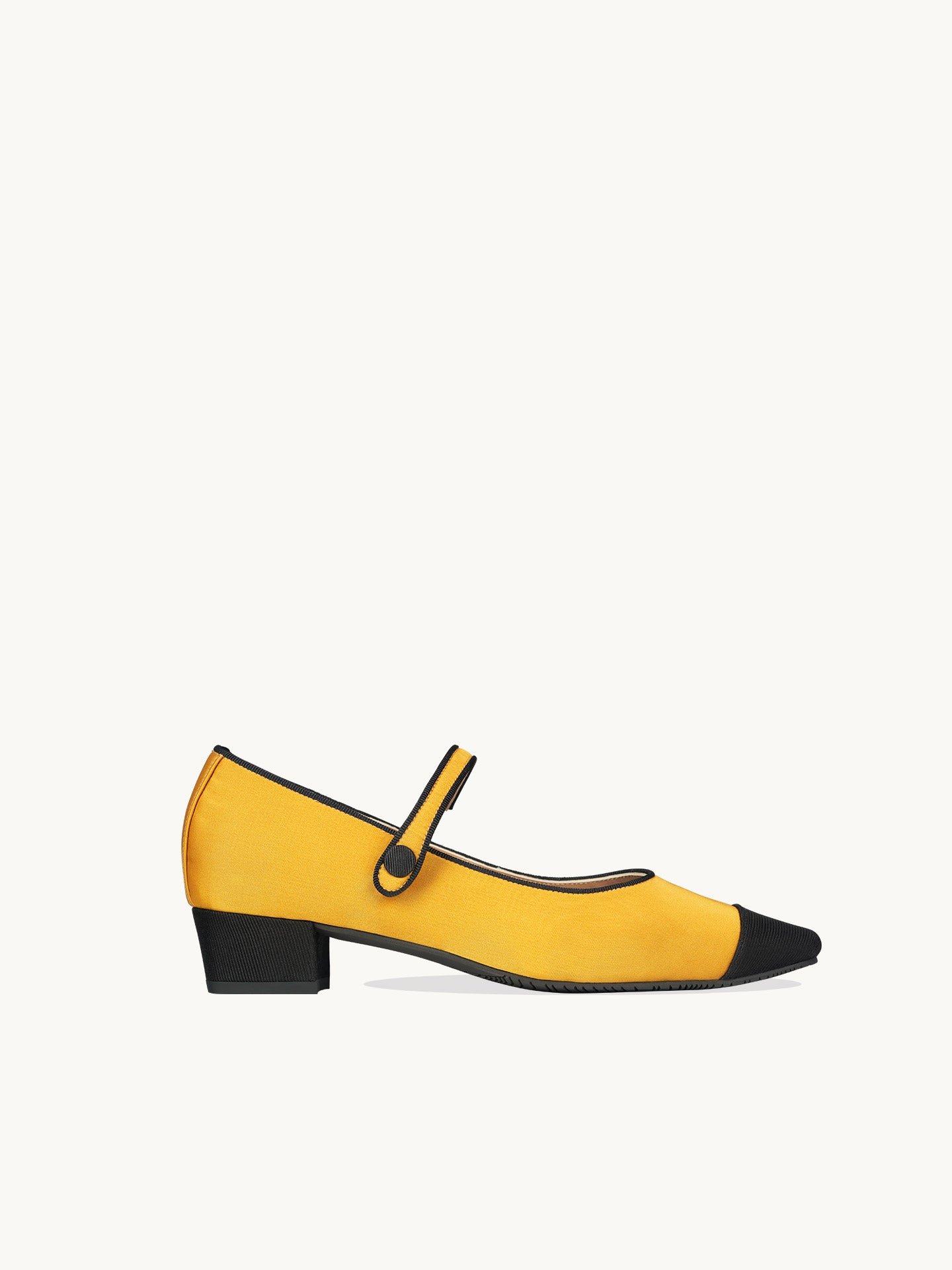 Pointed-toe satin ballet flats with low heel EMZI PARIS Yellow