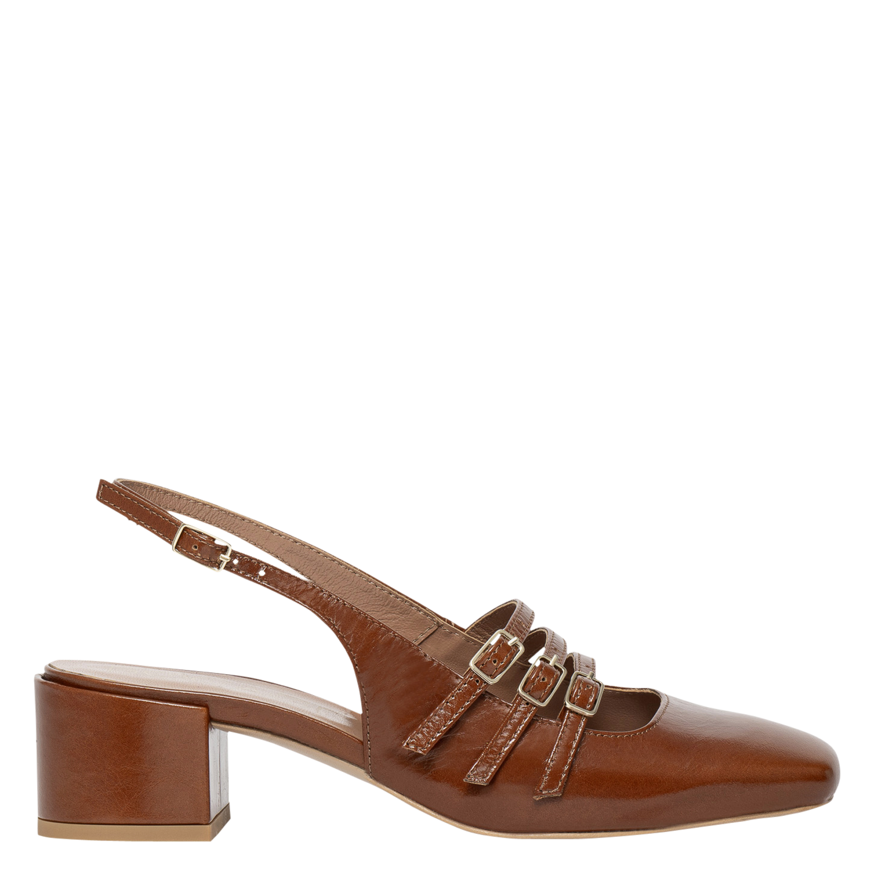 Leather babies sling back BOCAGE Brown