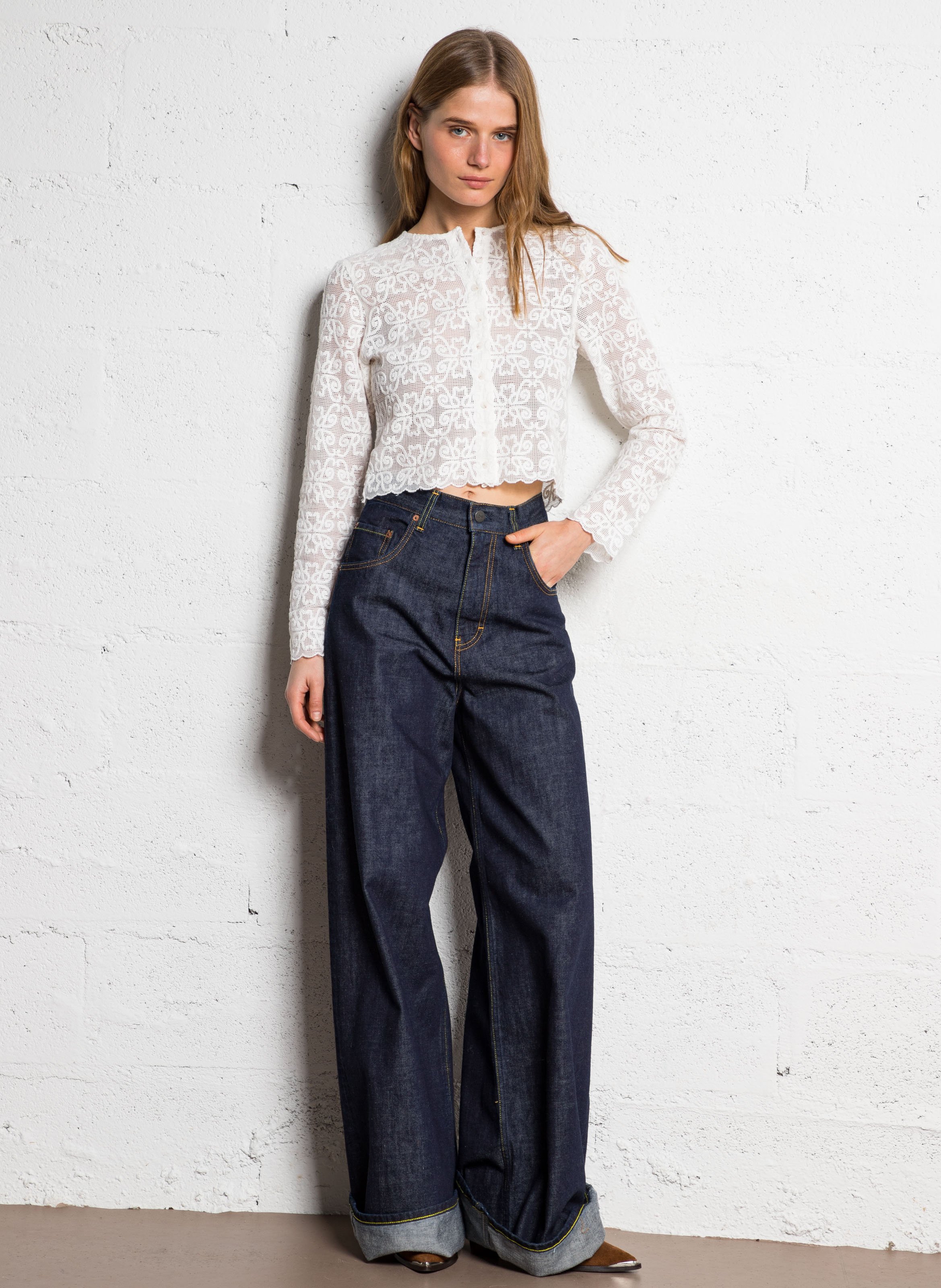 Jean large taille haute MARGAUX LONNBERG Bleu