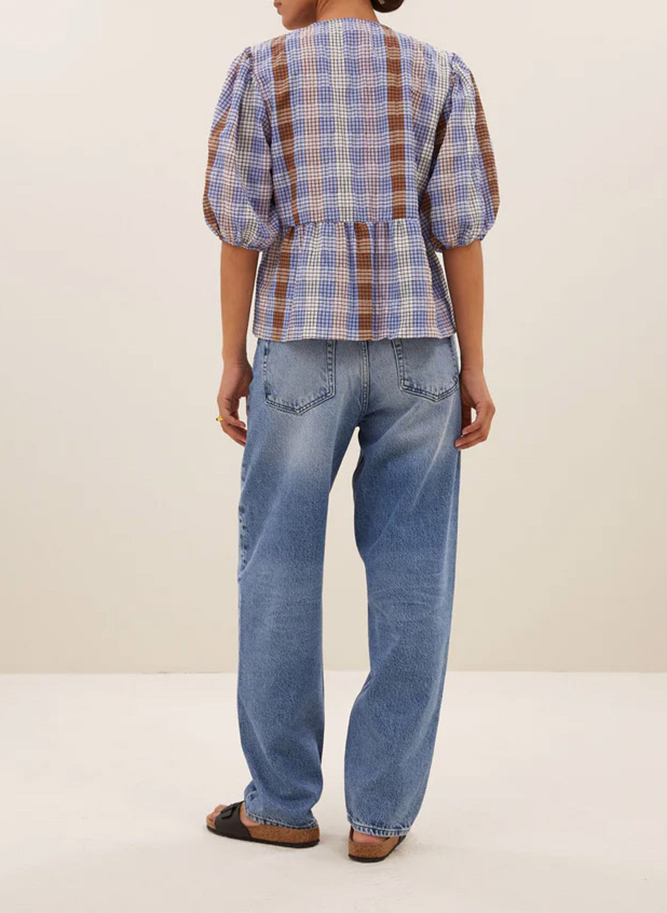 Printed loose-fitting blouse with bows BY BAR Purple