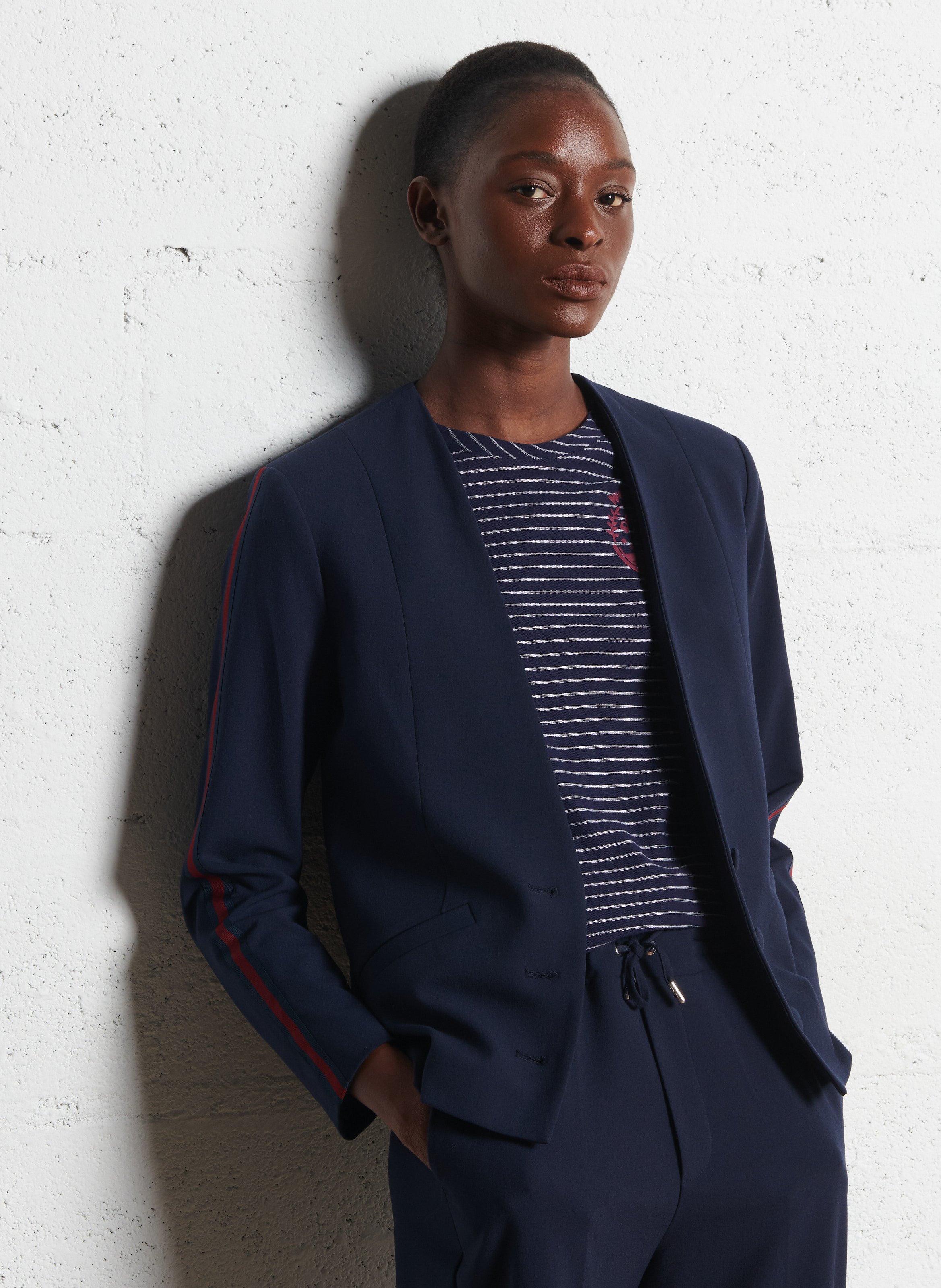 Giacca dritta con cappuccio I CODE Blu