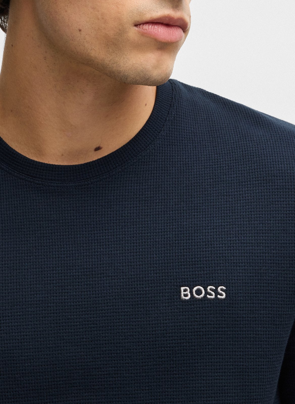 Basic cotton-mix T-shirt BOSS Blue