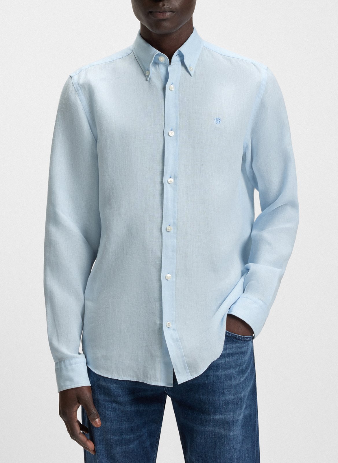 Slim-fit linen shirt BOSS