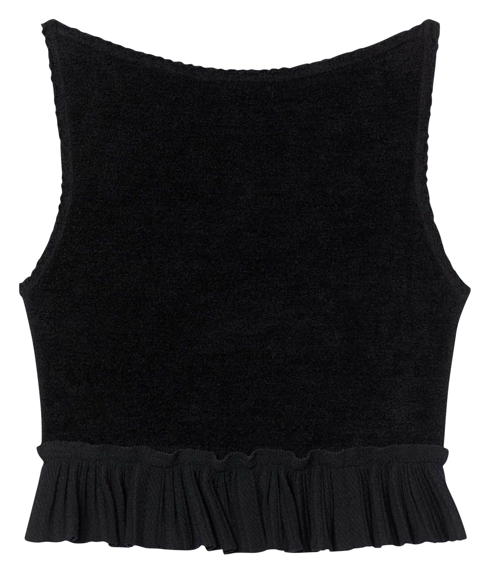 Top court droit col bateau SANDRO Noir