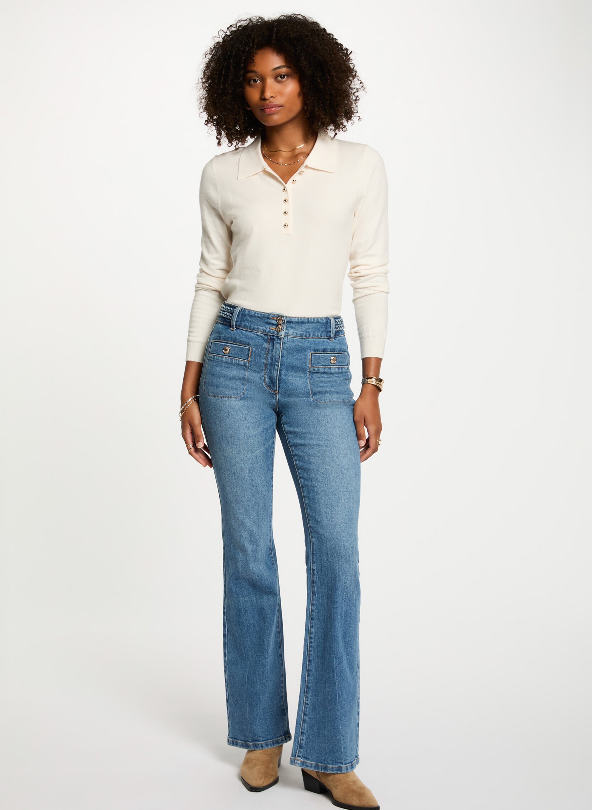 Sjaal van fantasietricot - Aly MORGAN Beige