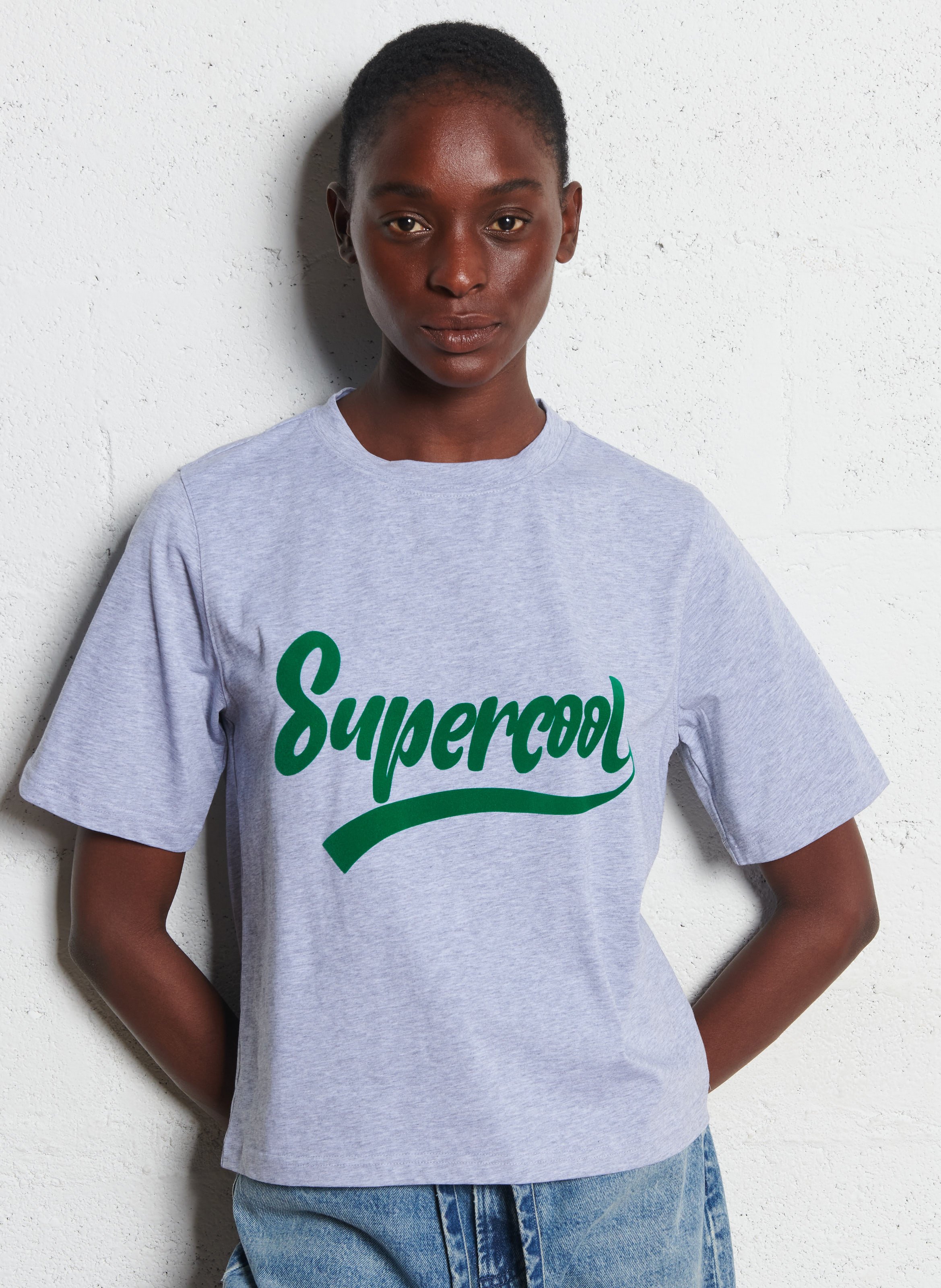 Effen T-shirt BERENICE Grijs