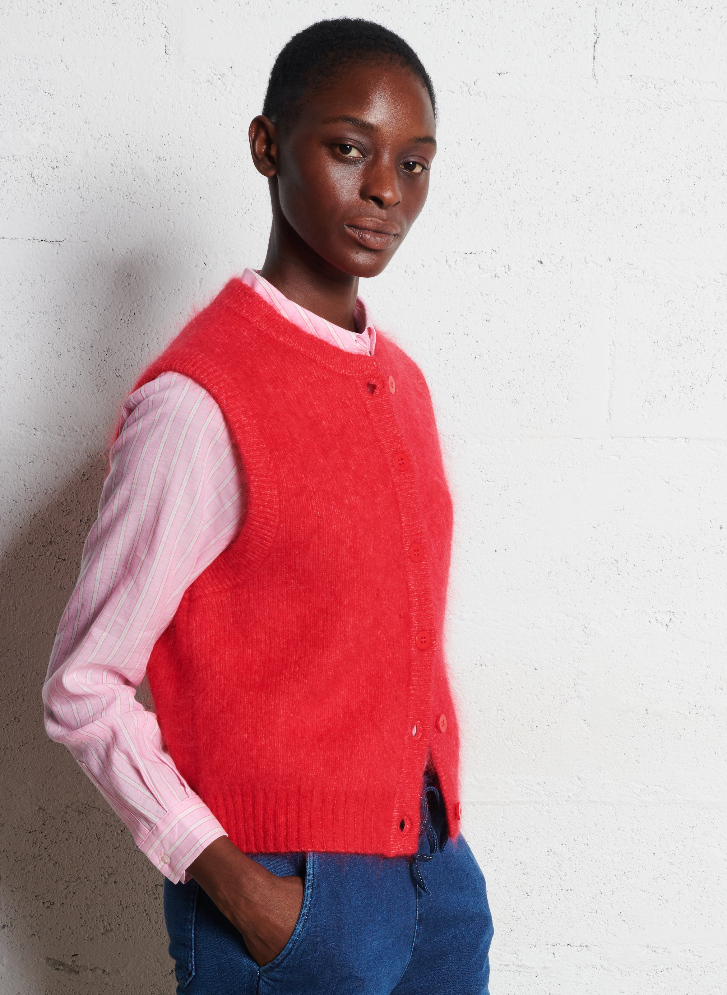 Straight mohair-blend cardigan MAISON 123