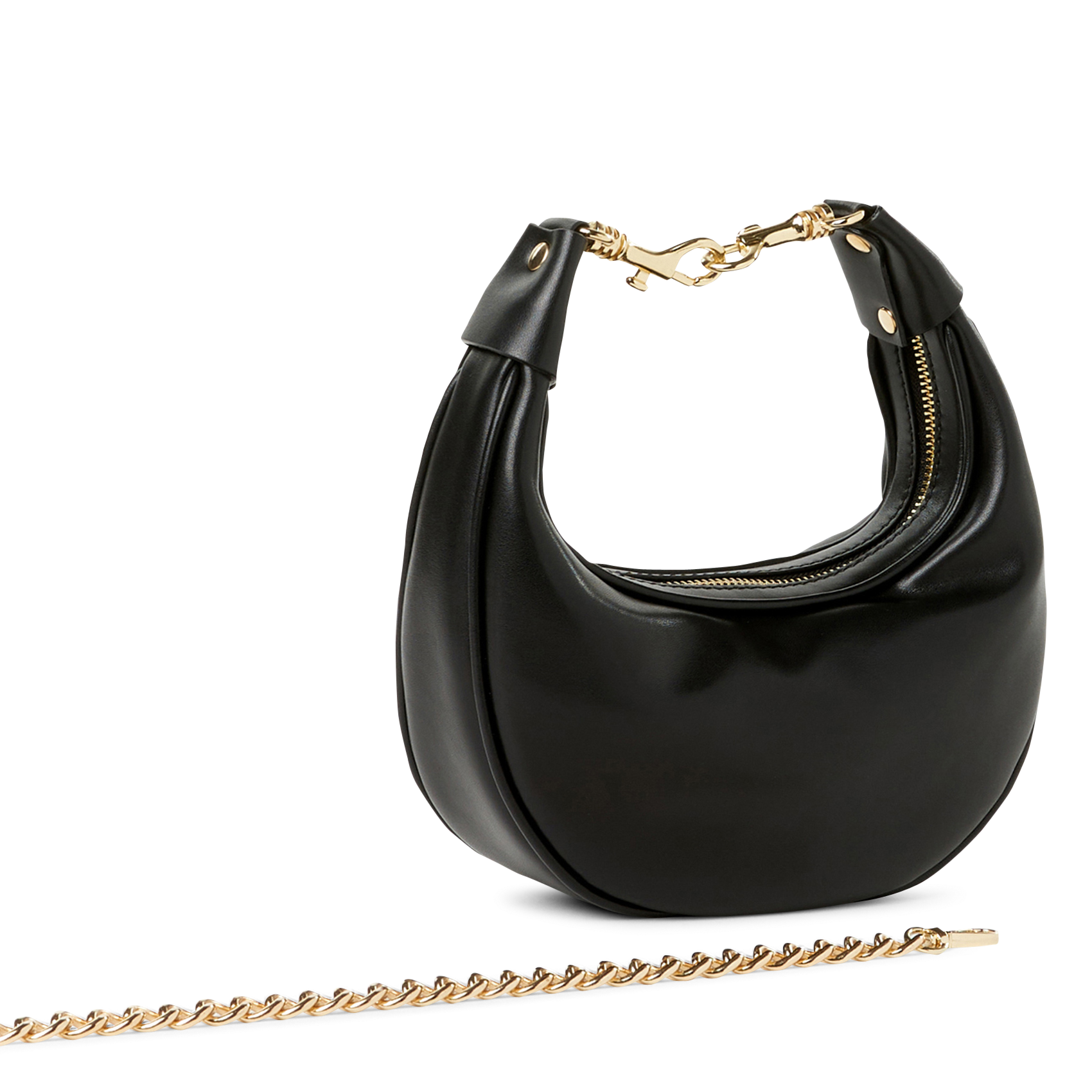 Einfarbige Handtasche aus Leder SAISON 1865 Schwarz