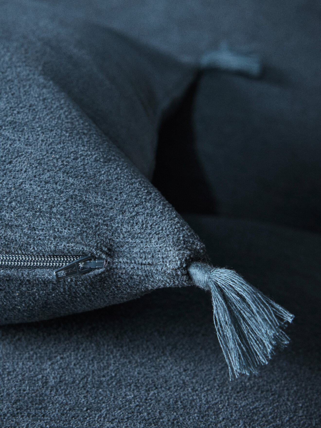 Housse de coussin en coton chenille CYRILLUS Bleu