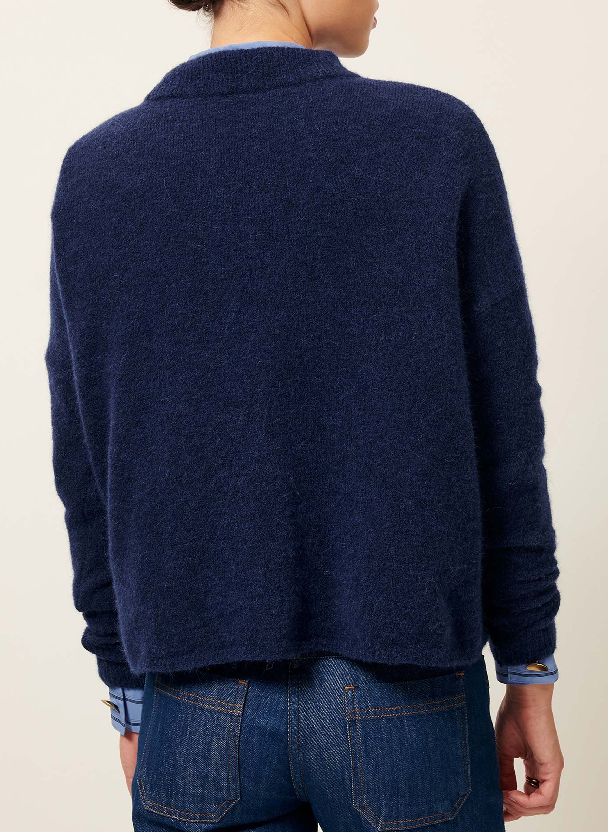 Pull ample en laine mélangée SESSUN Bleu