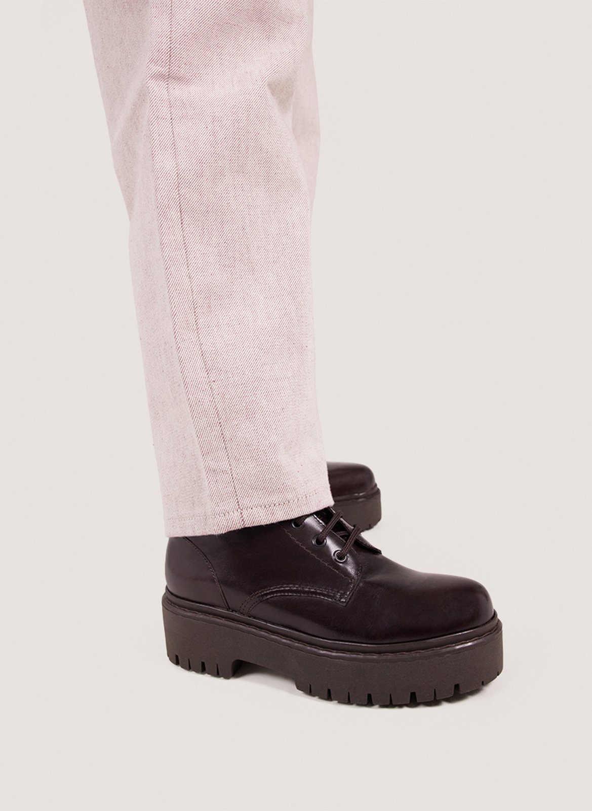 Bottines en cuir Marron