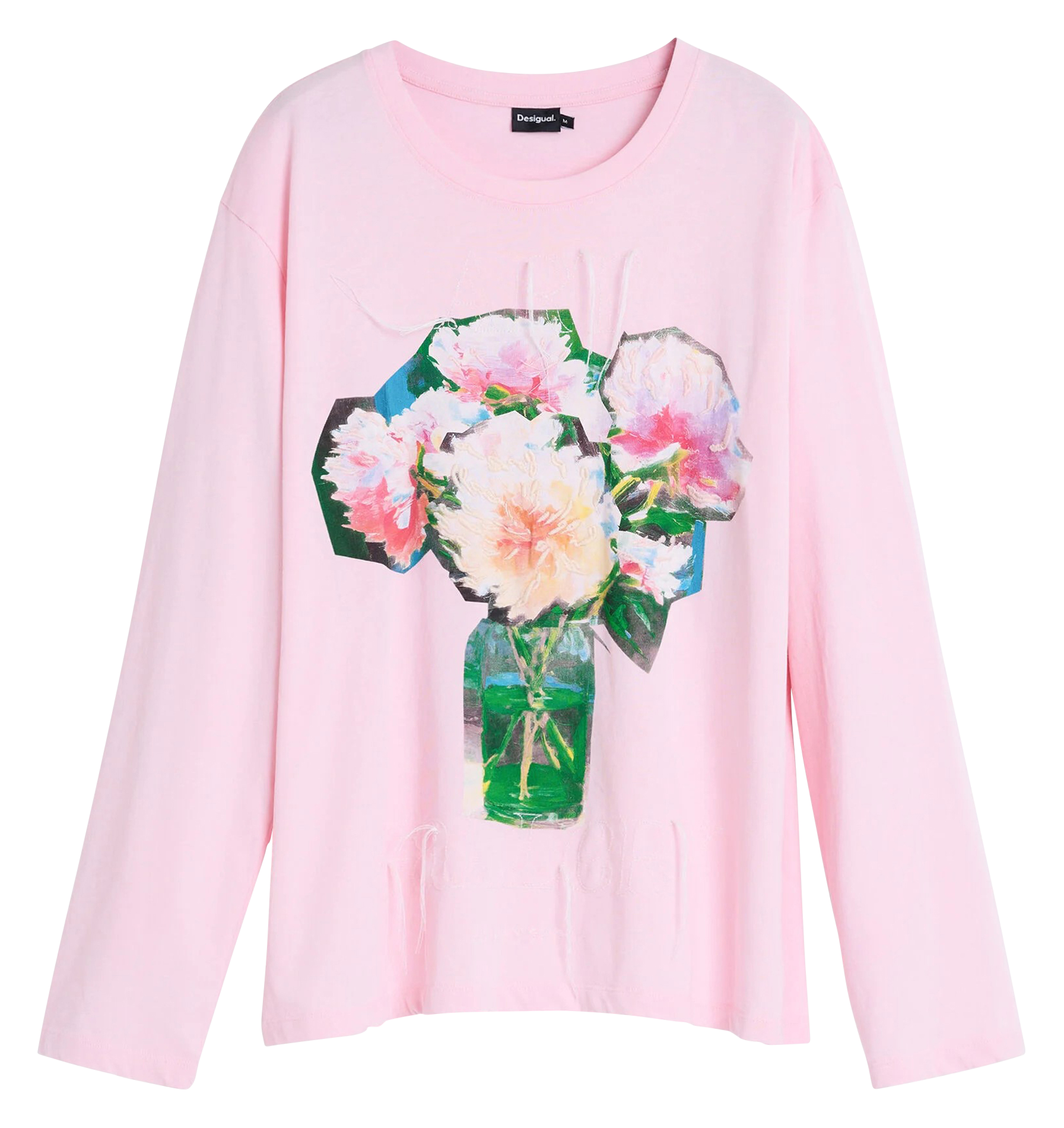 Tee-shirt col rond en coton DESIGUAL Rouge