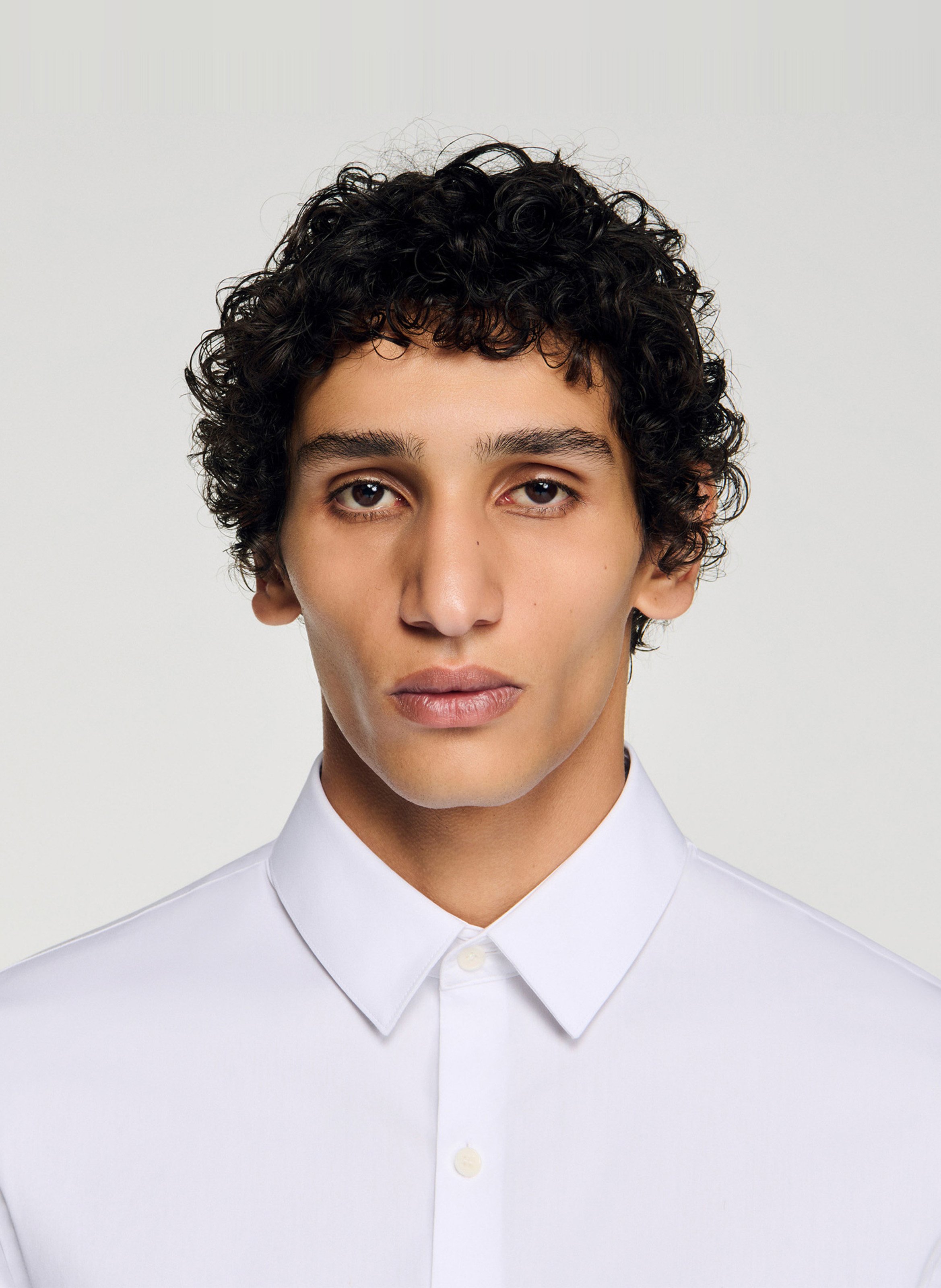 Slim-fit overhemd van stretchkatoen SANDRO Wit