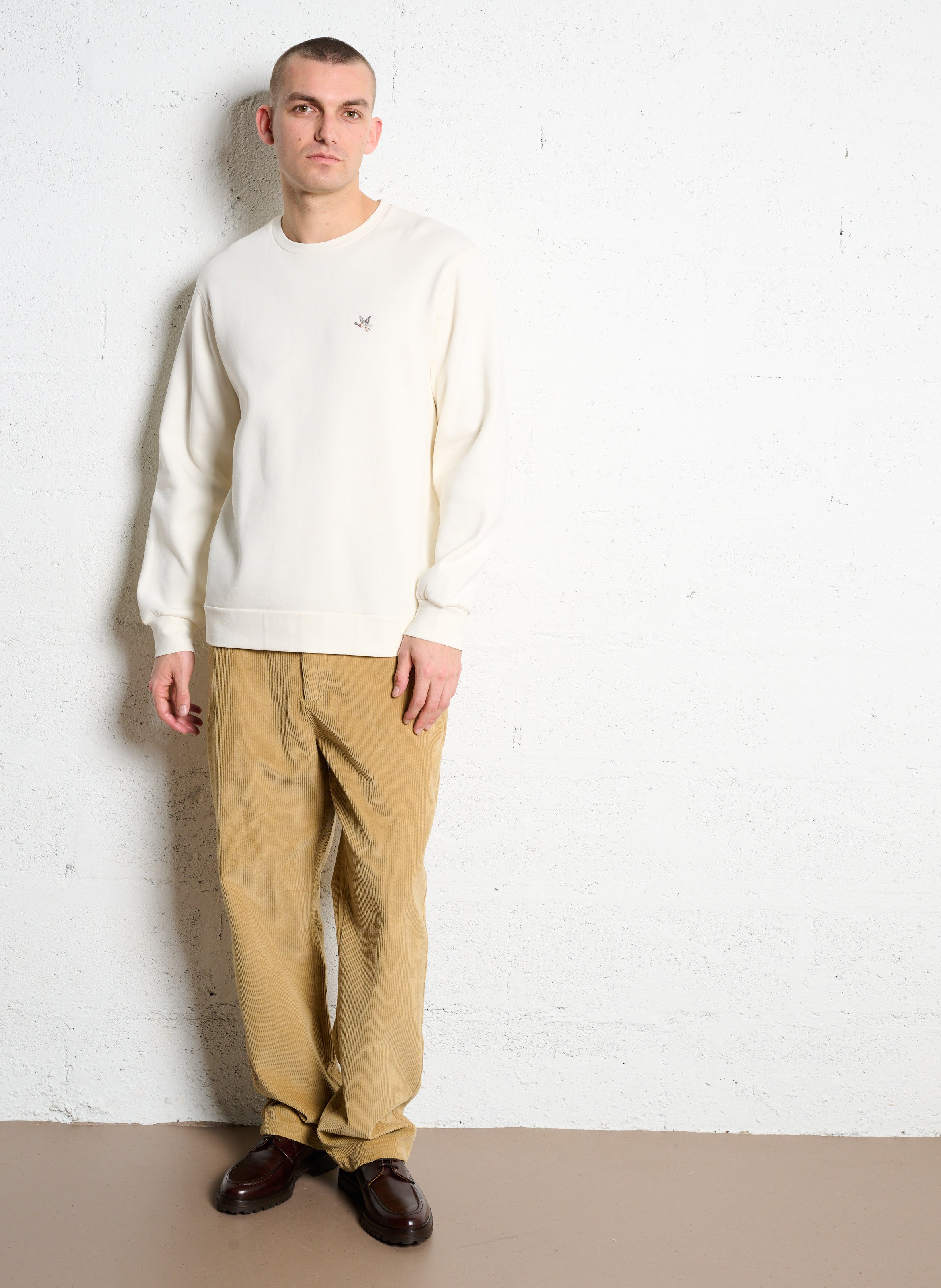 Sweat oversize col rond en coton mélangé CHEVIGNON Blanc