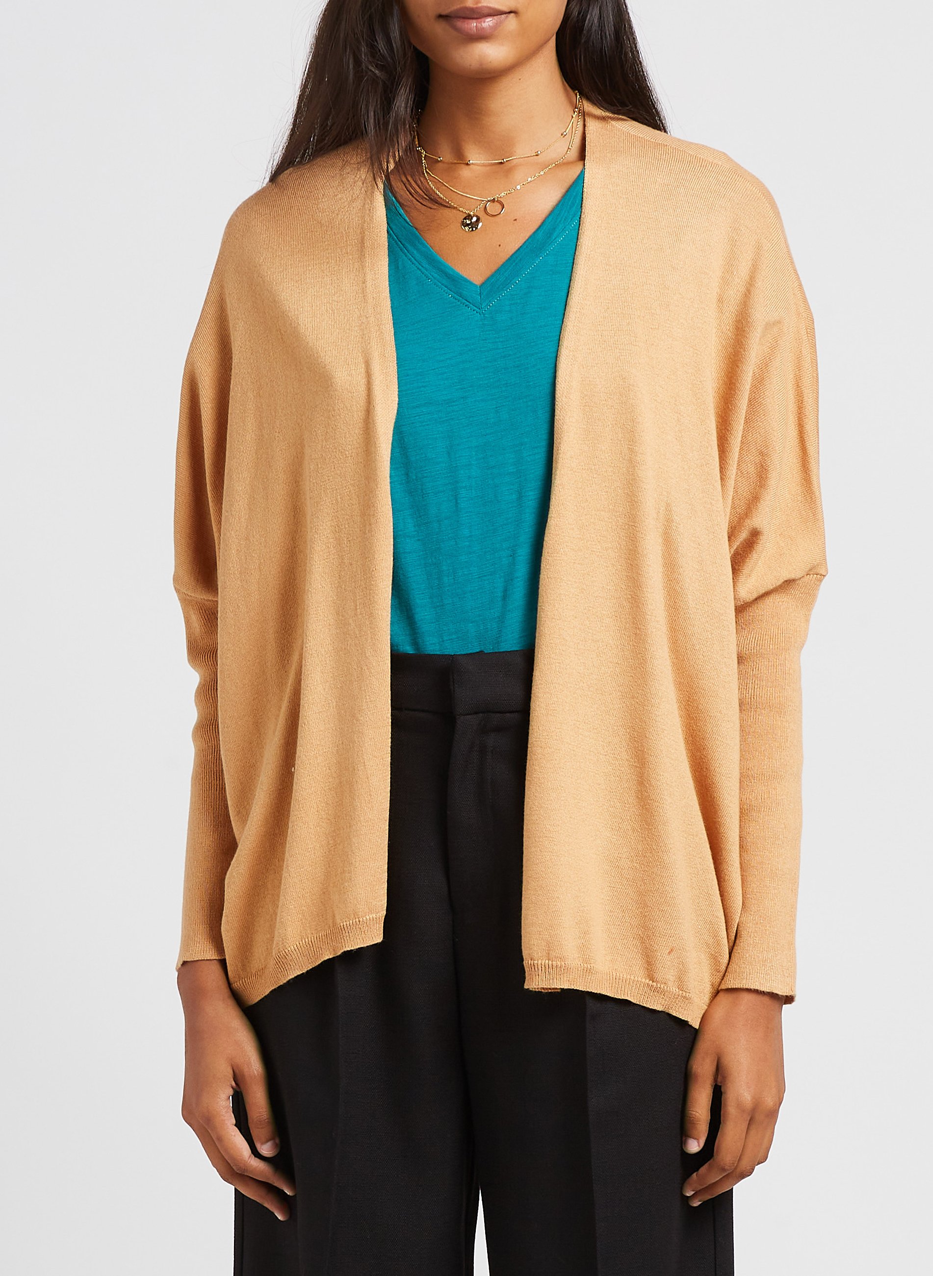 Cardigan à manches longues GRACE ET MILA Marron