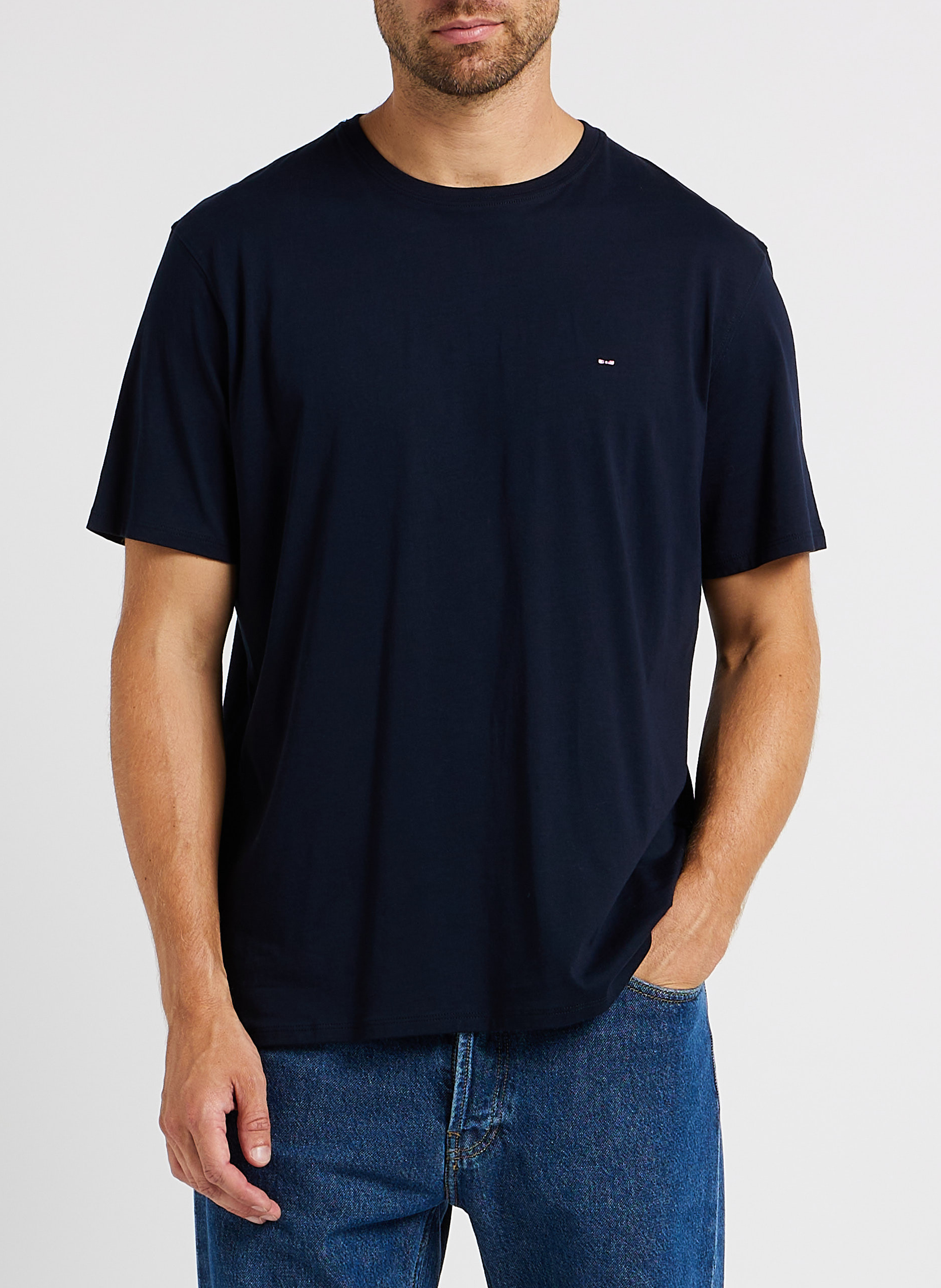 Tee-shirt droit col rond en coton EDEN PARK