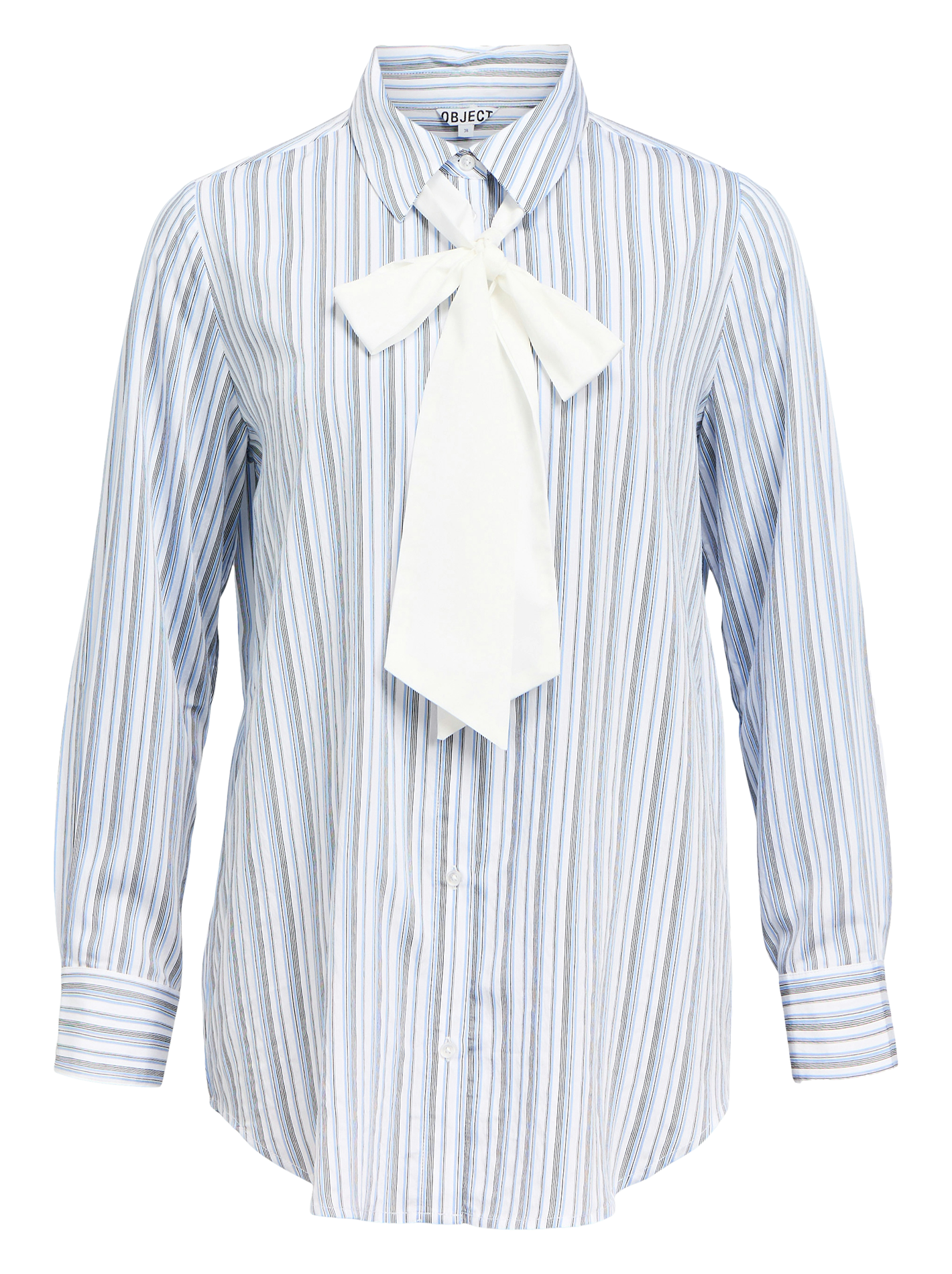 Chemise ample rayée à cravate OBJECT Beige