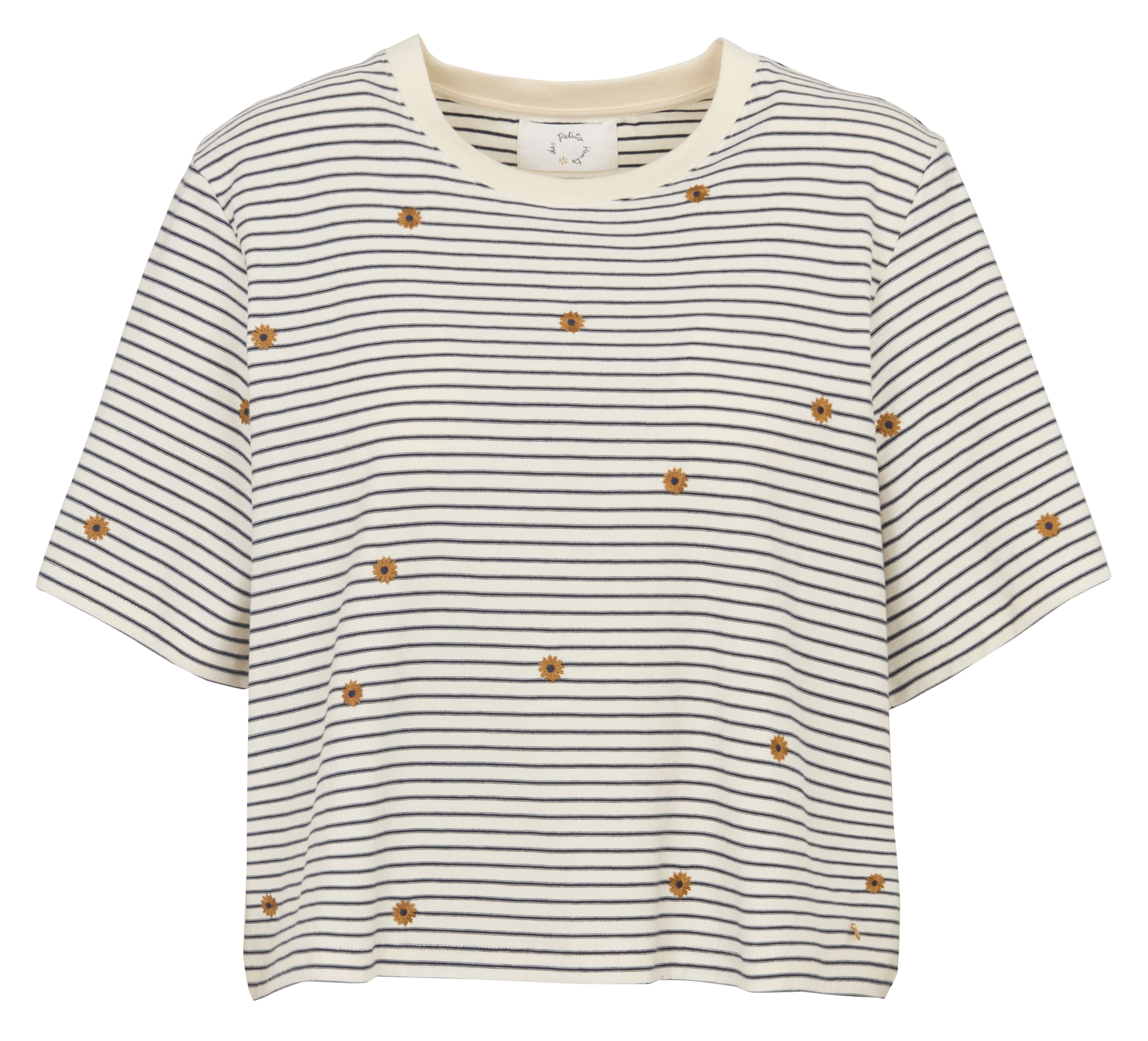 T-shirt oversize scollo tondo in cotone DES PETITS HAUTS Blu