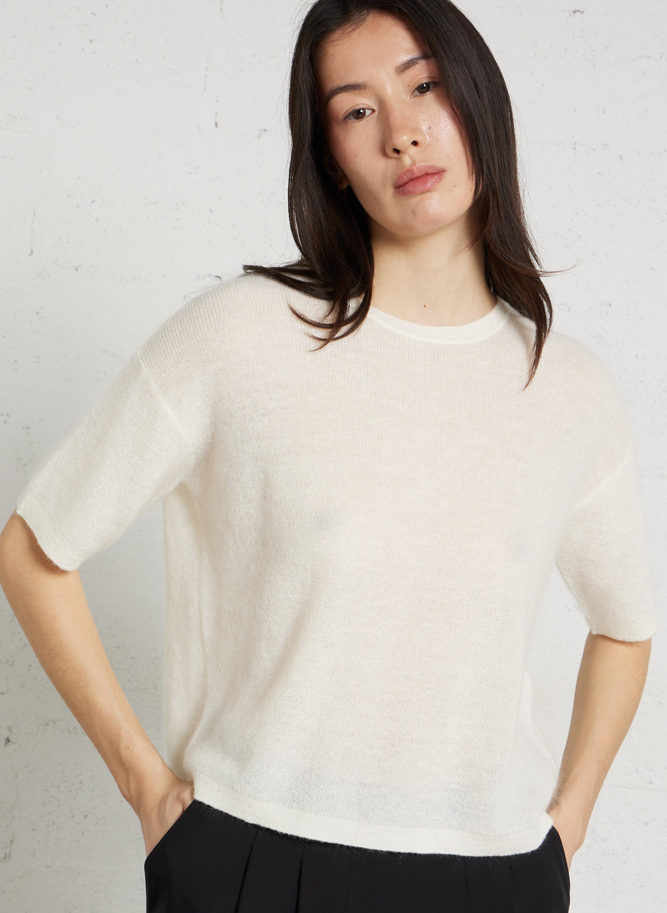 Boat-neck mohair-blend sweater MAISON 123