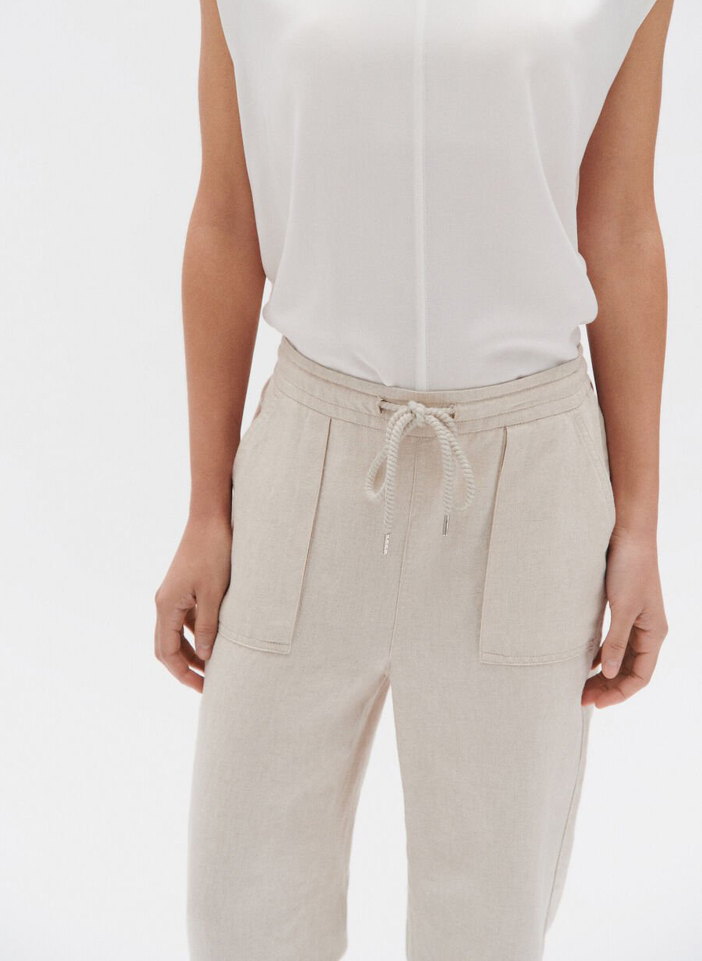 Pantalon droit CAROLL Beige