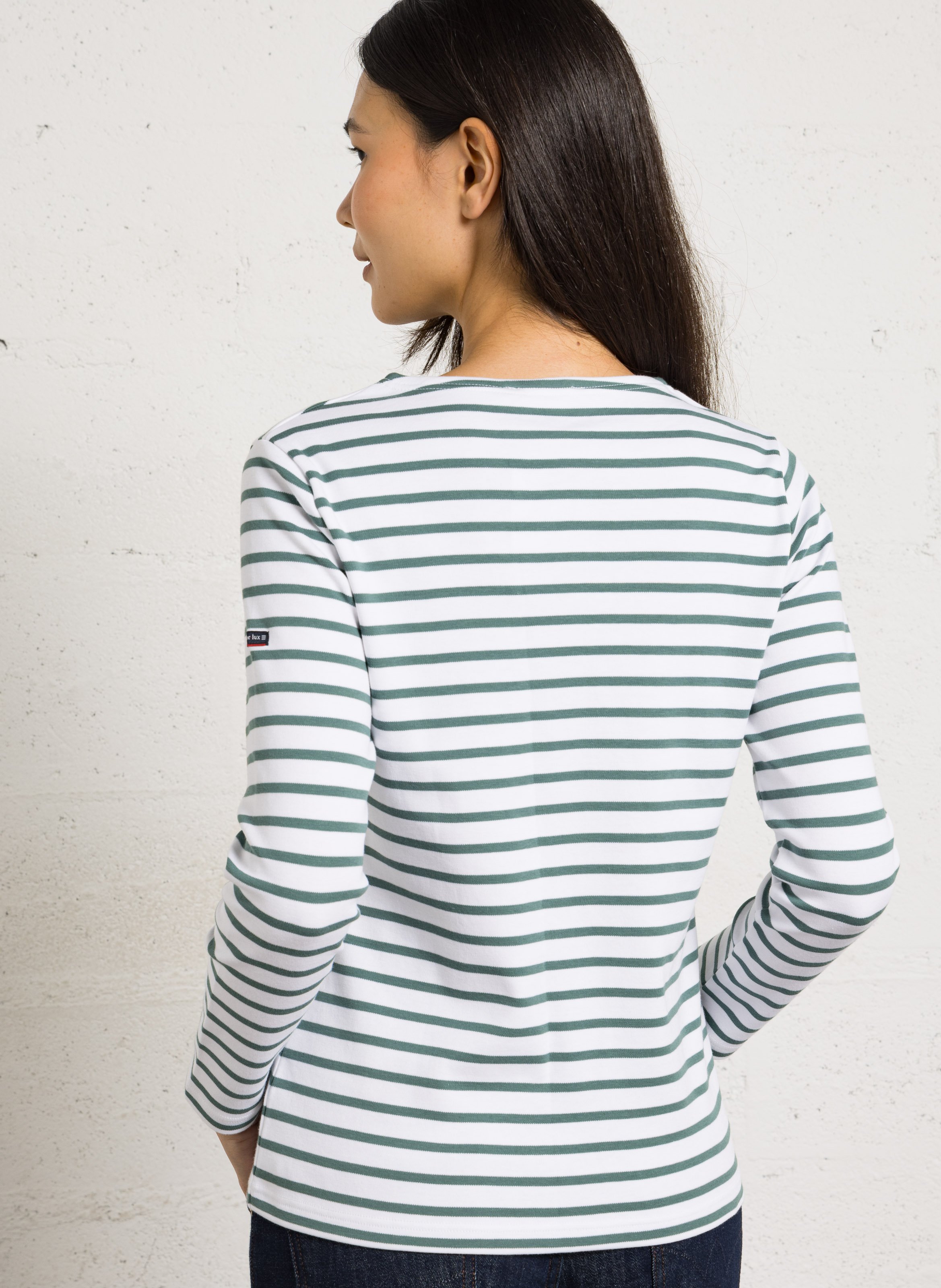 Marinière col rond en coton  ARMOR LUX Blanc