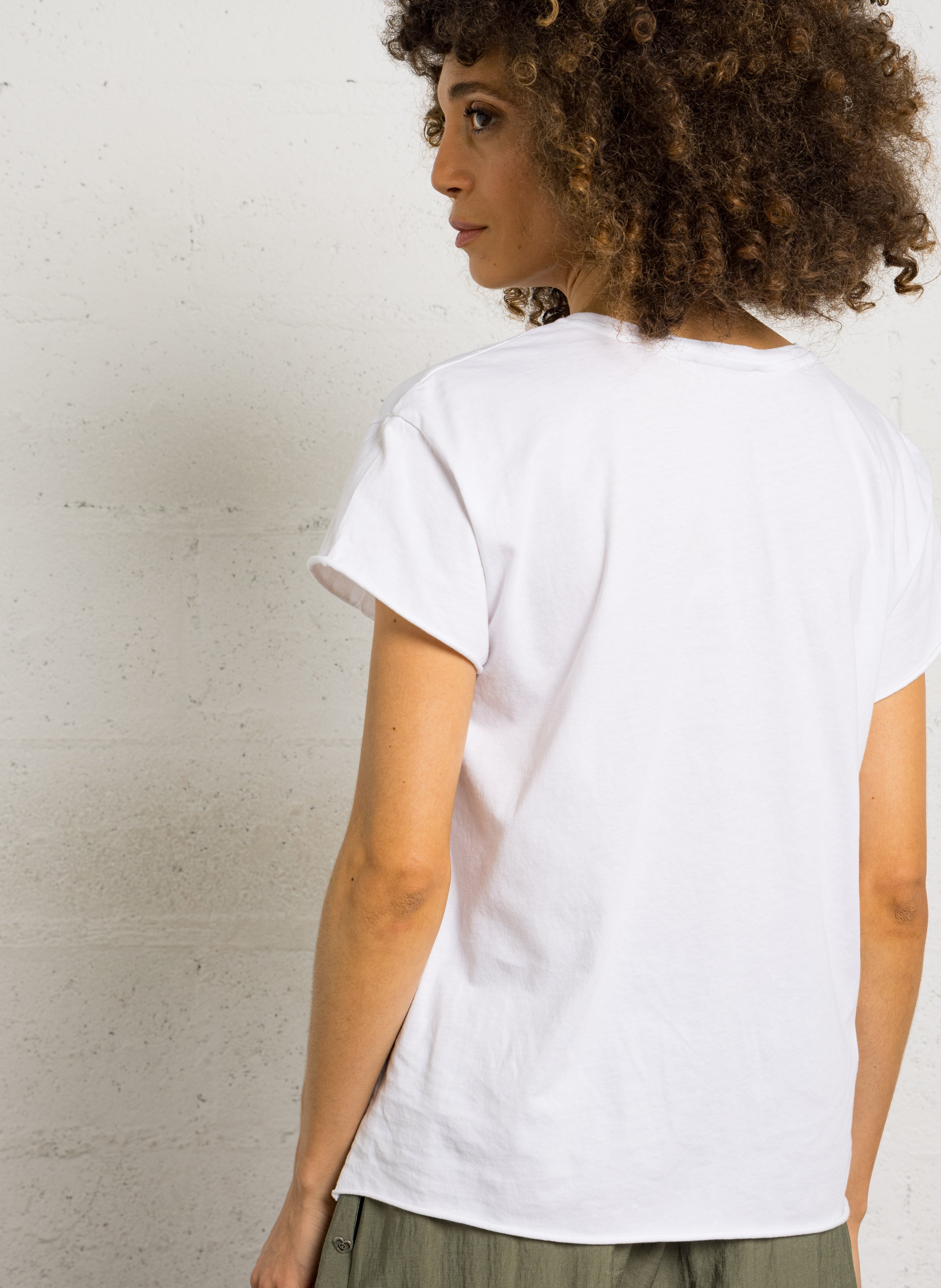 Tee-shirt col rond en coton PLEASE Blanc