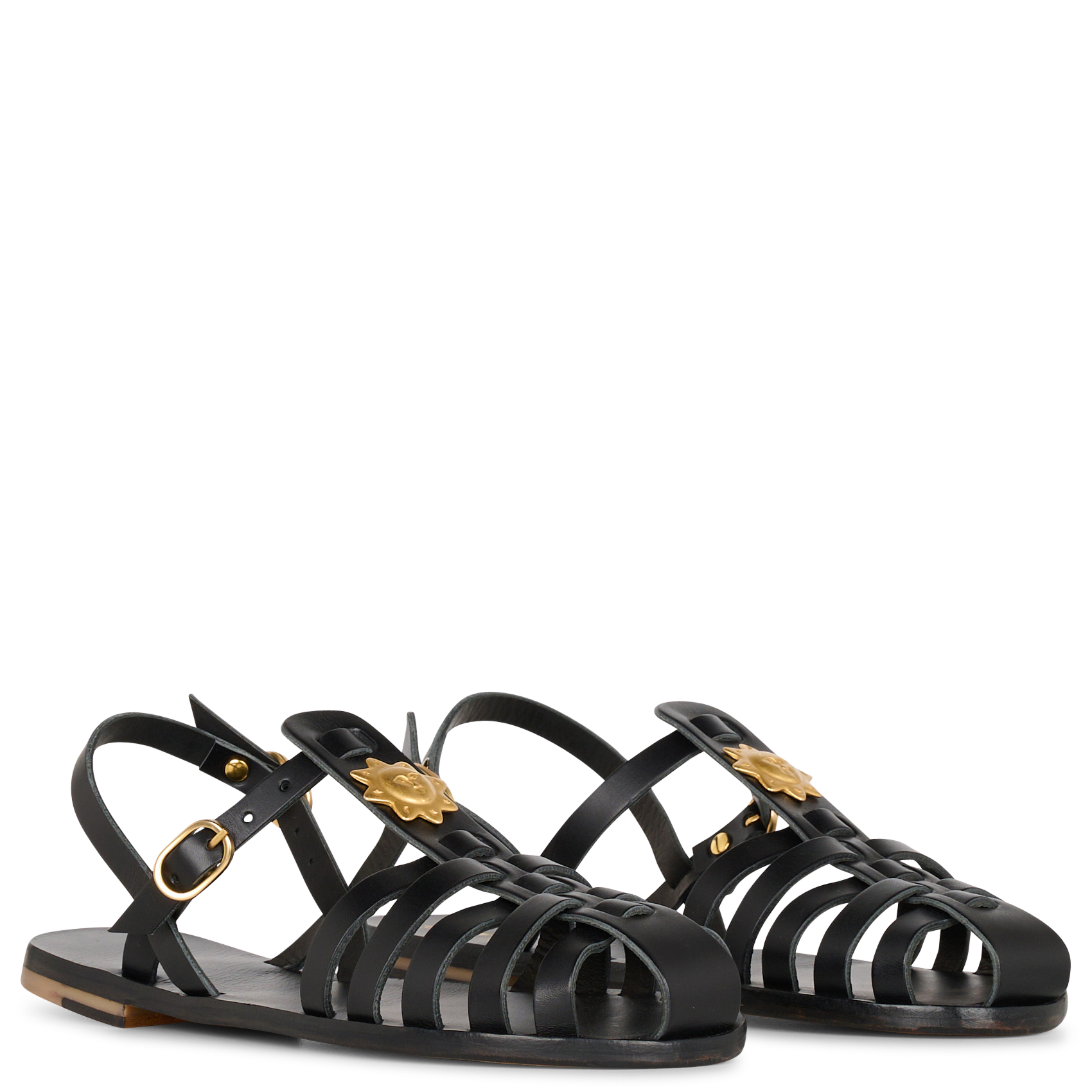 Fisherman | Leren sandalen MAMA PRAIA Zwart