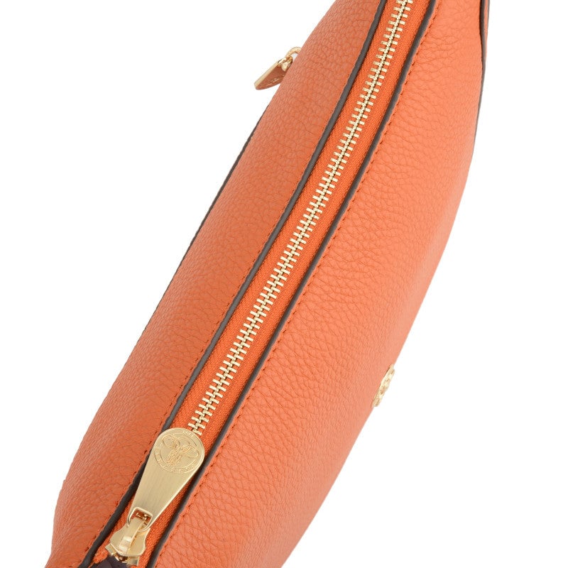 Crossbody bag in cowhide leather POURCHET Orange