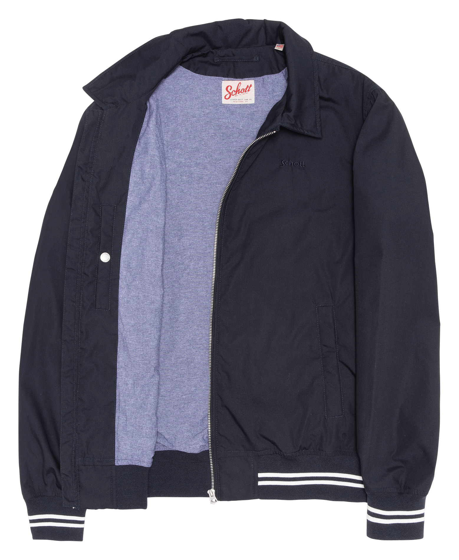 Solid Zip-Up Straight Fit Jacket SCHOTT Blue
