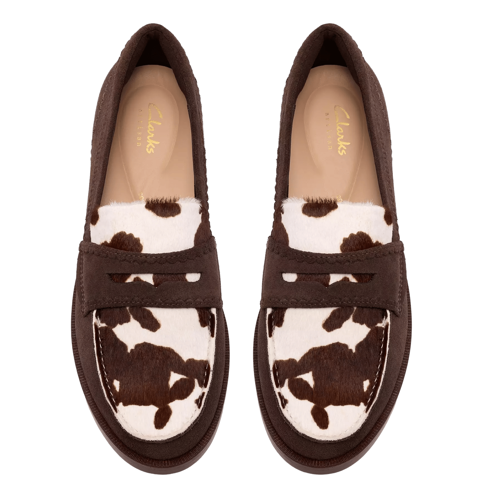 Printed leather loafers CLARKS Multicolored