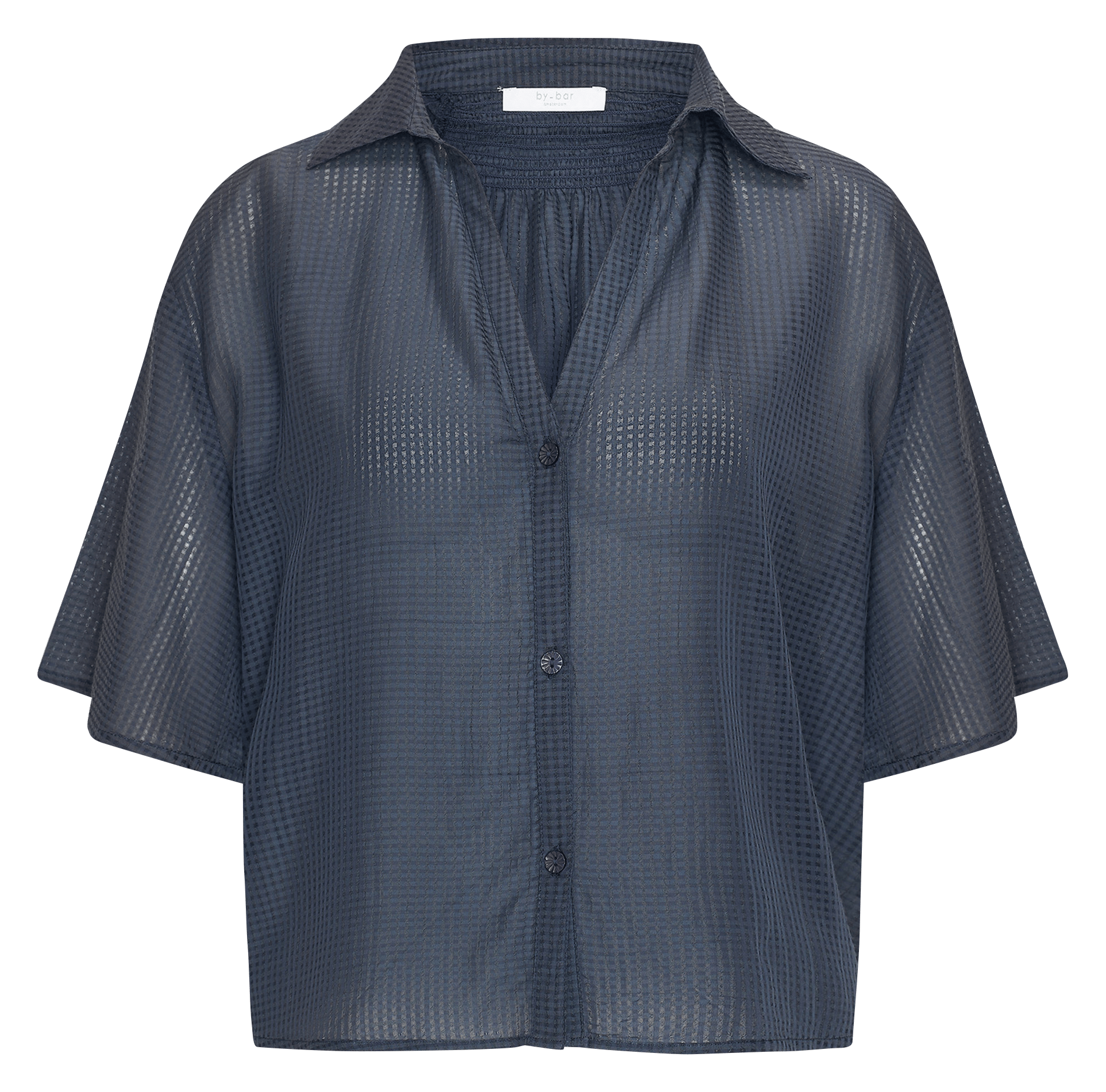 Gathered linen asymmetric shirt BY BAR Blue