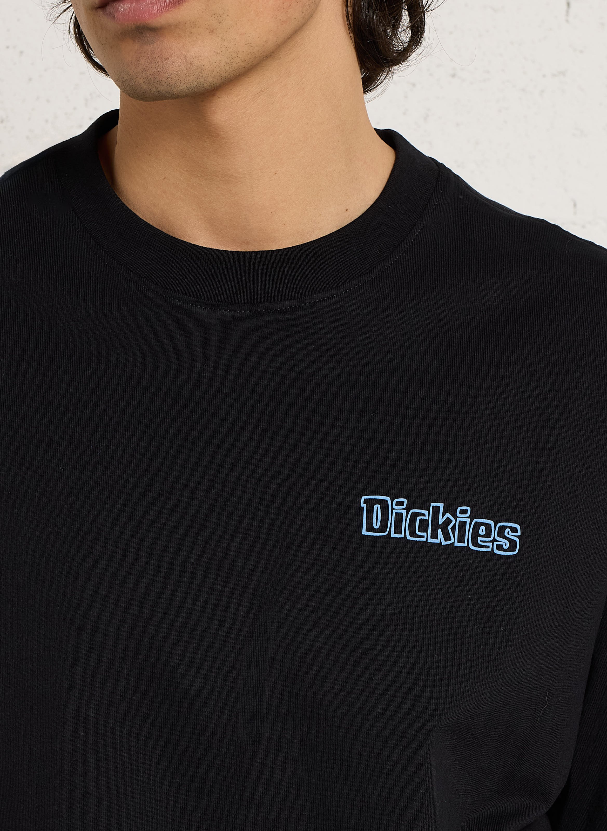 Recht, katoenen T-shirt met zeefdruk DICKIES Zwart