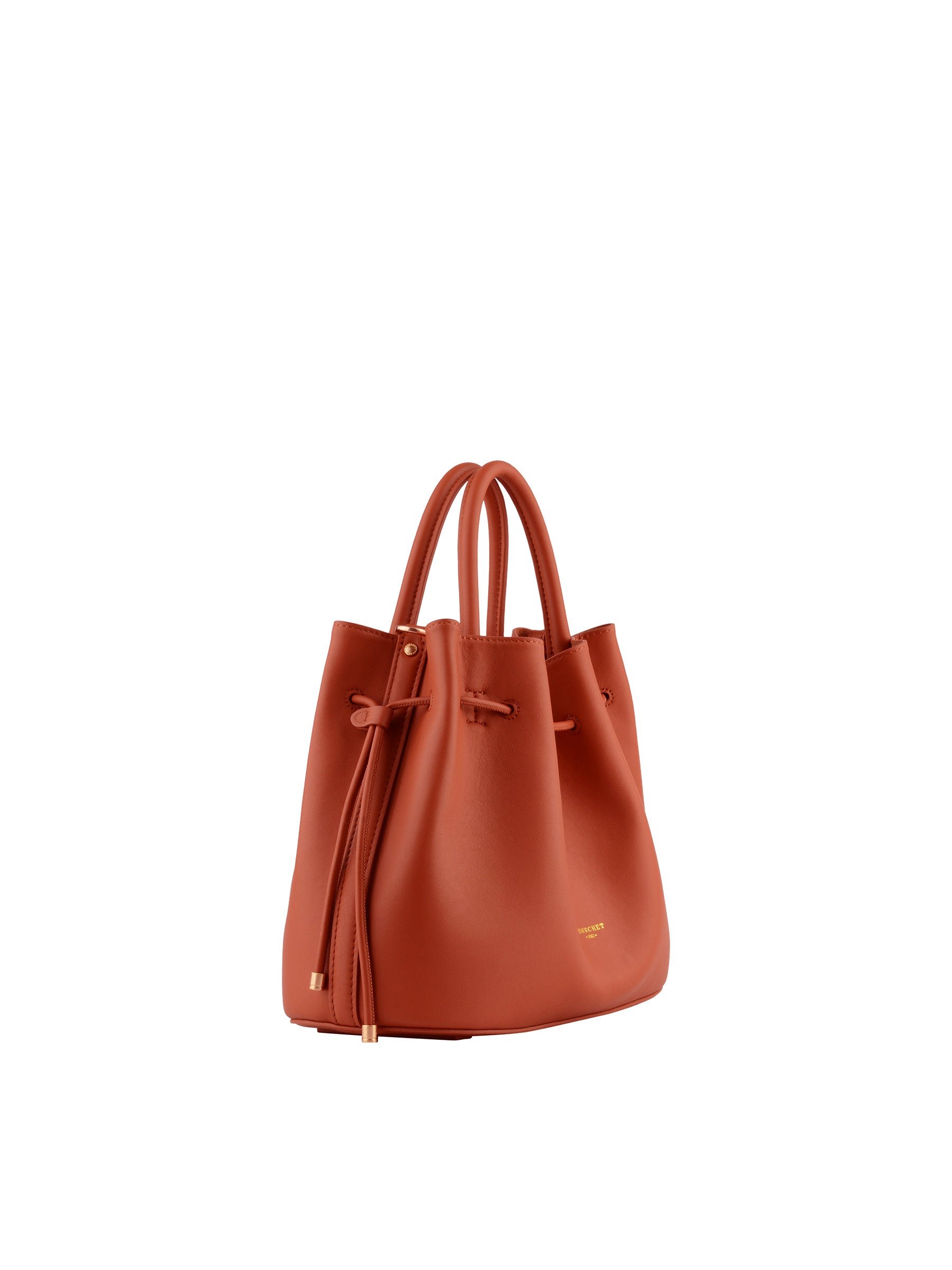 Sac porté main en cuir de vachette POURCHET Orange