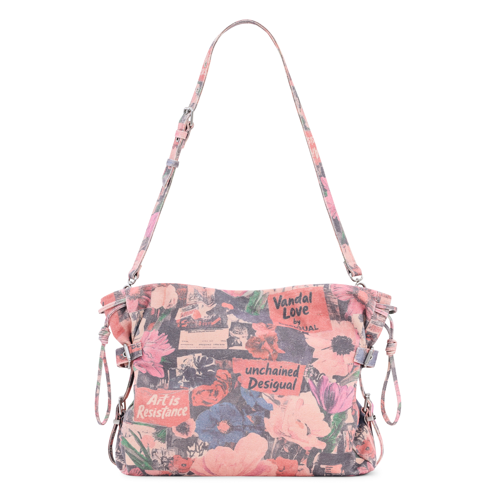 Shoulder bag with floral print DESIGUAL Multicolored